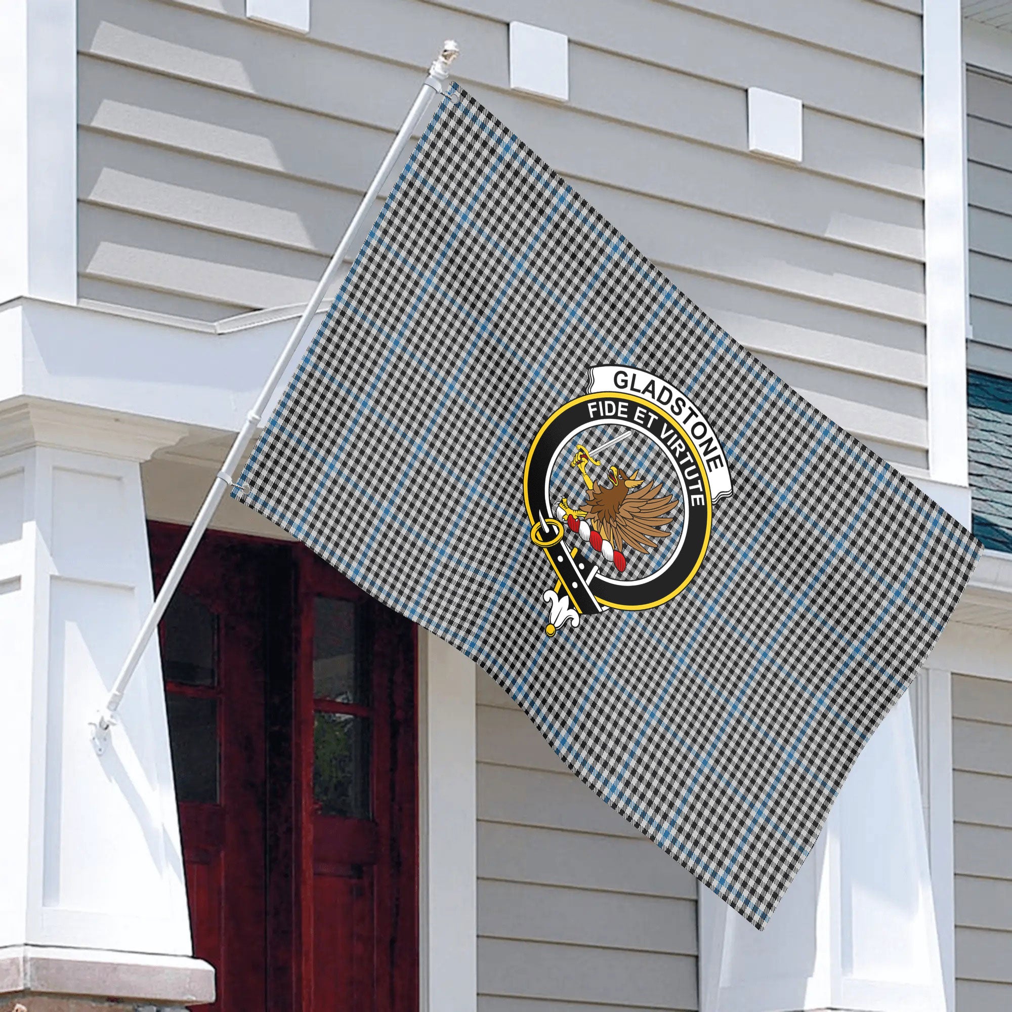 Gladstone Tartan Crest House Flag