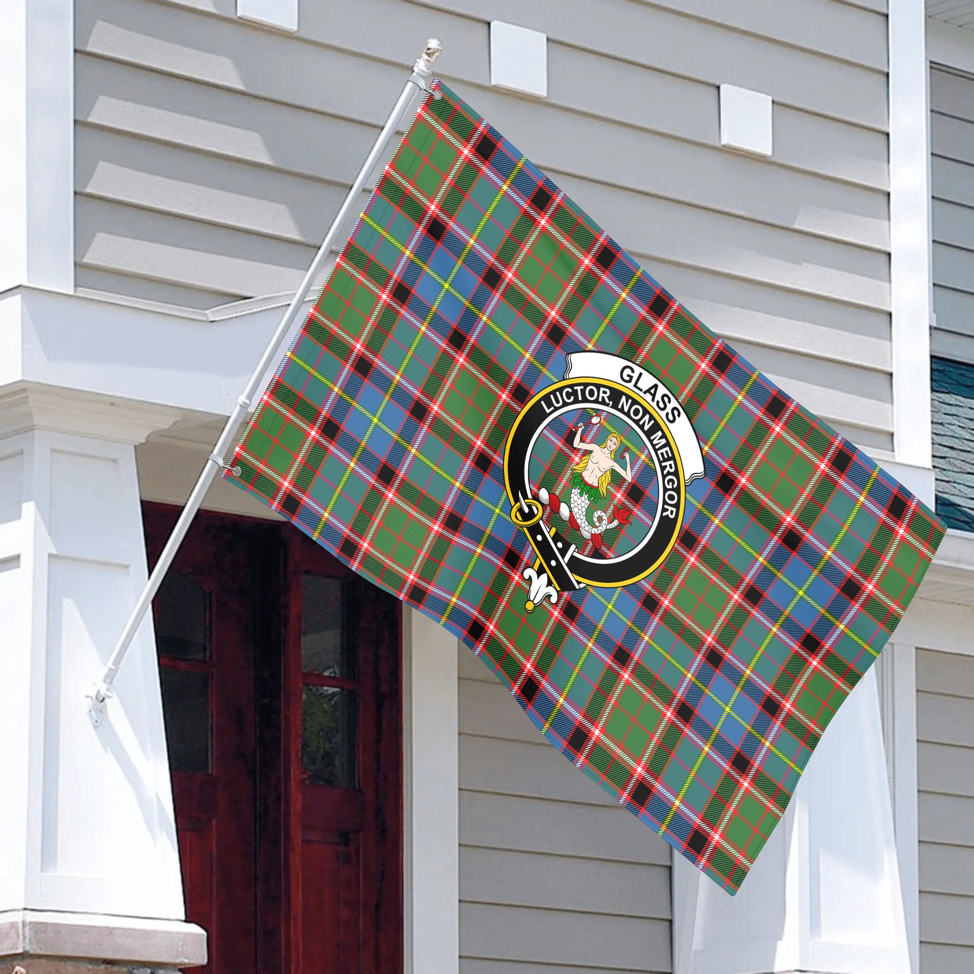 Glass Tartan Crest House Flag