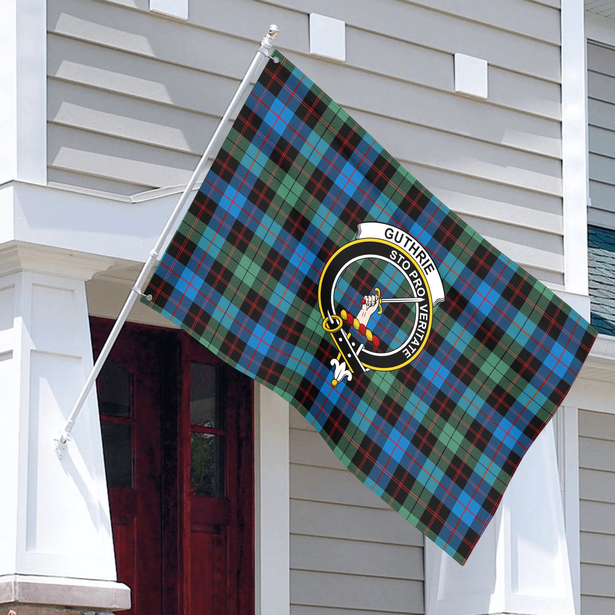 Guthrie Ancient Tartan Crest House Flag