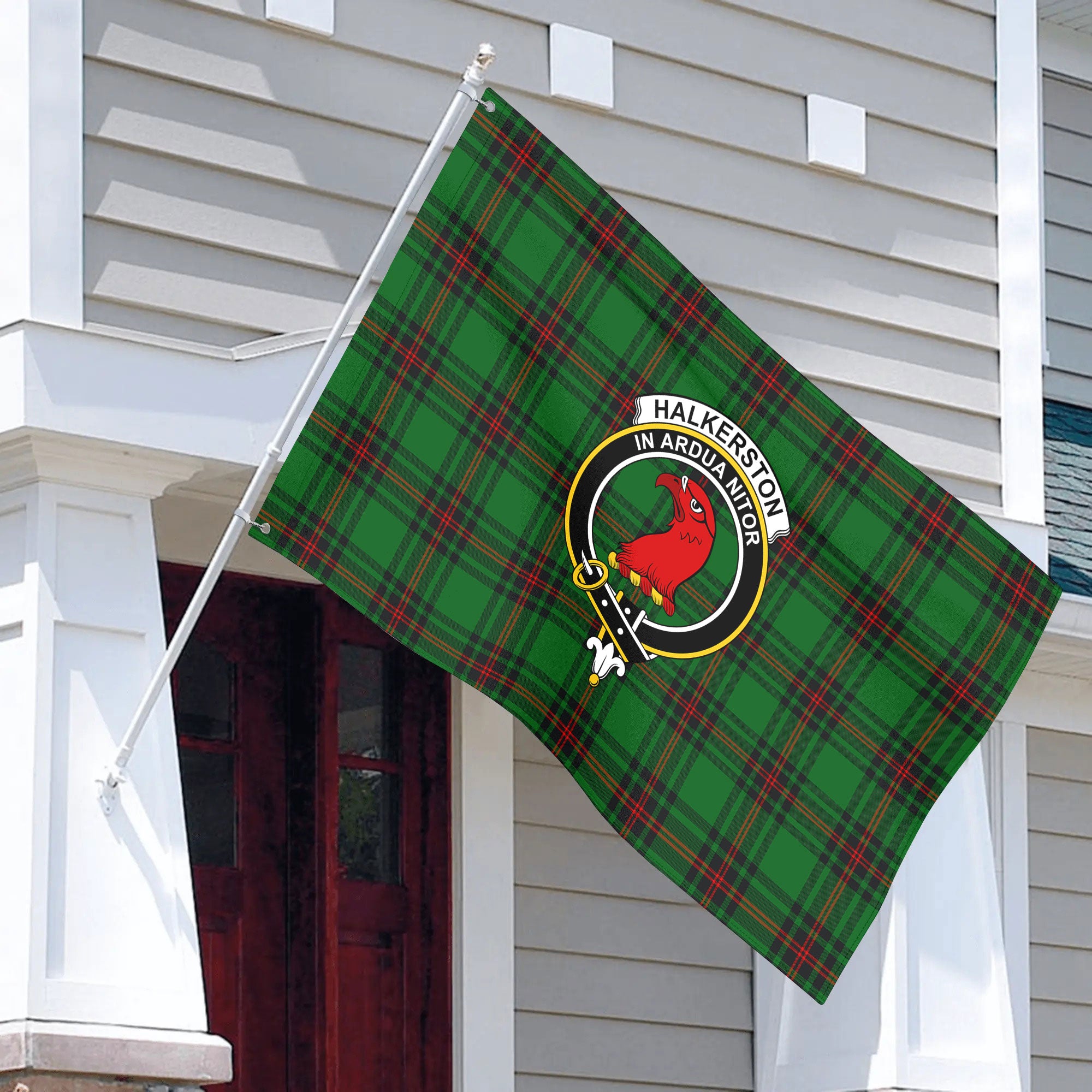 Halkerston Tartan Crest House Flag