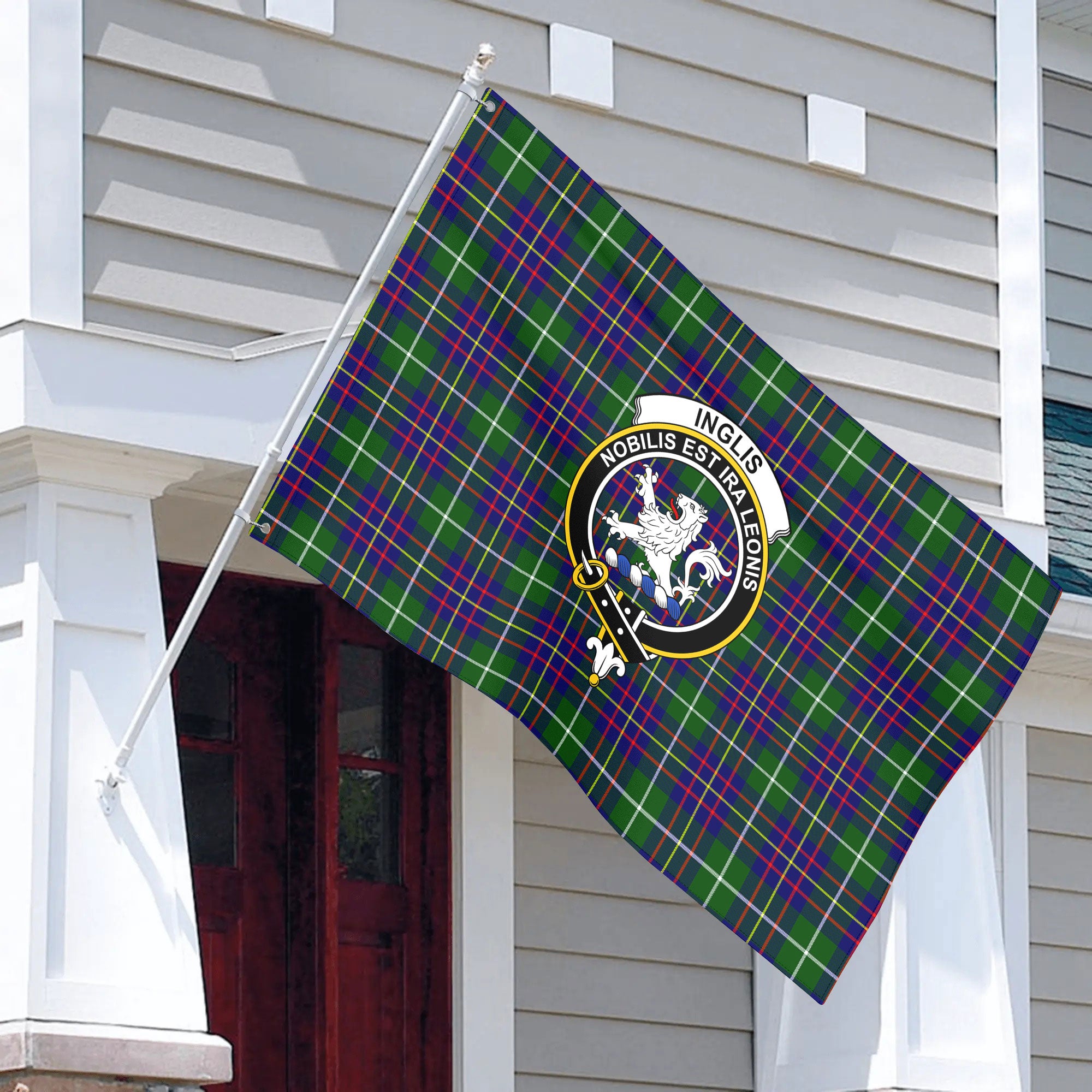 Inglis Modern Tartan Crest House Flag