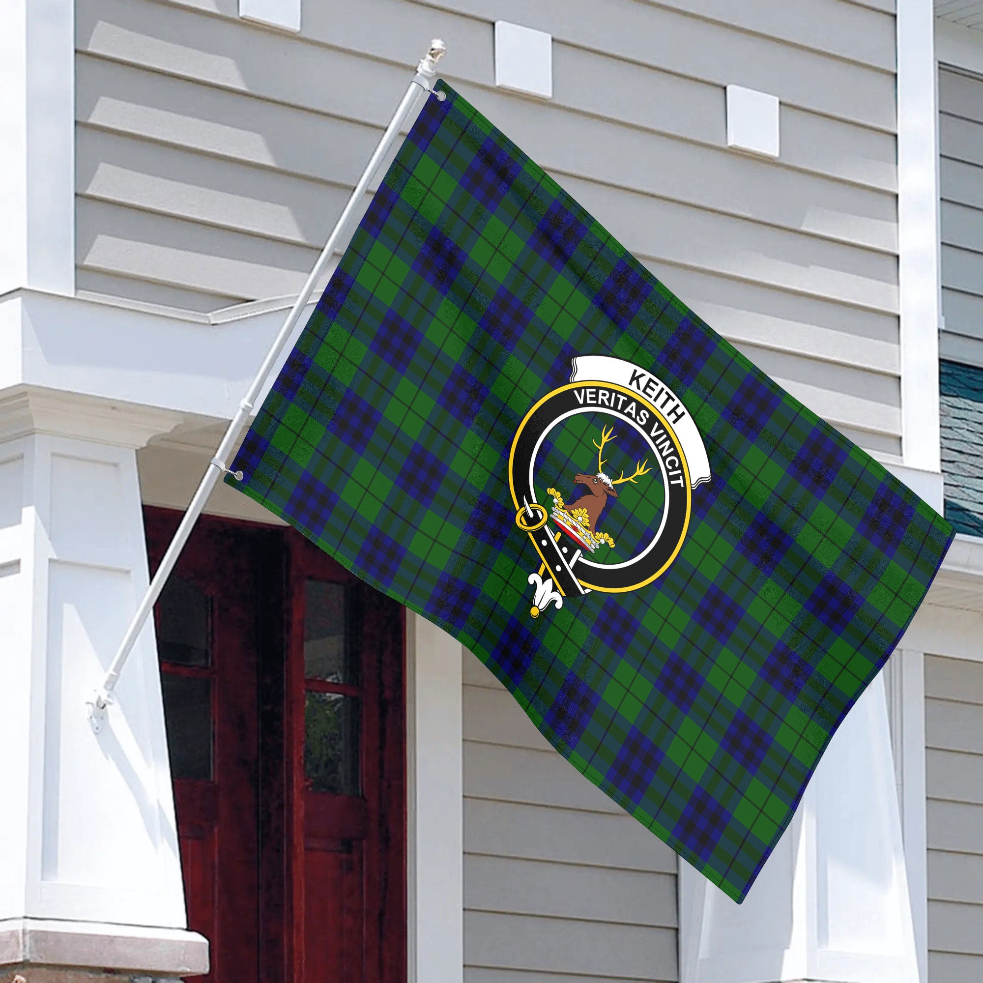 Keith Modern Tartan Crest House Flag