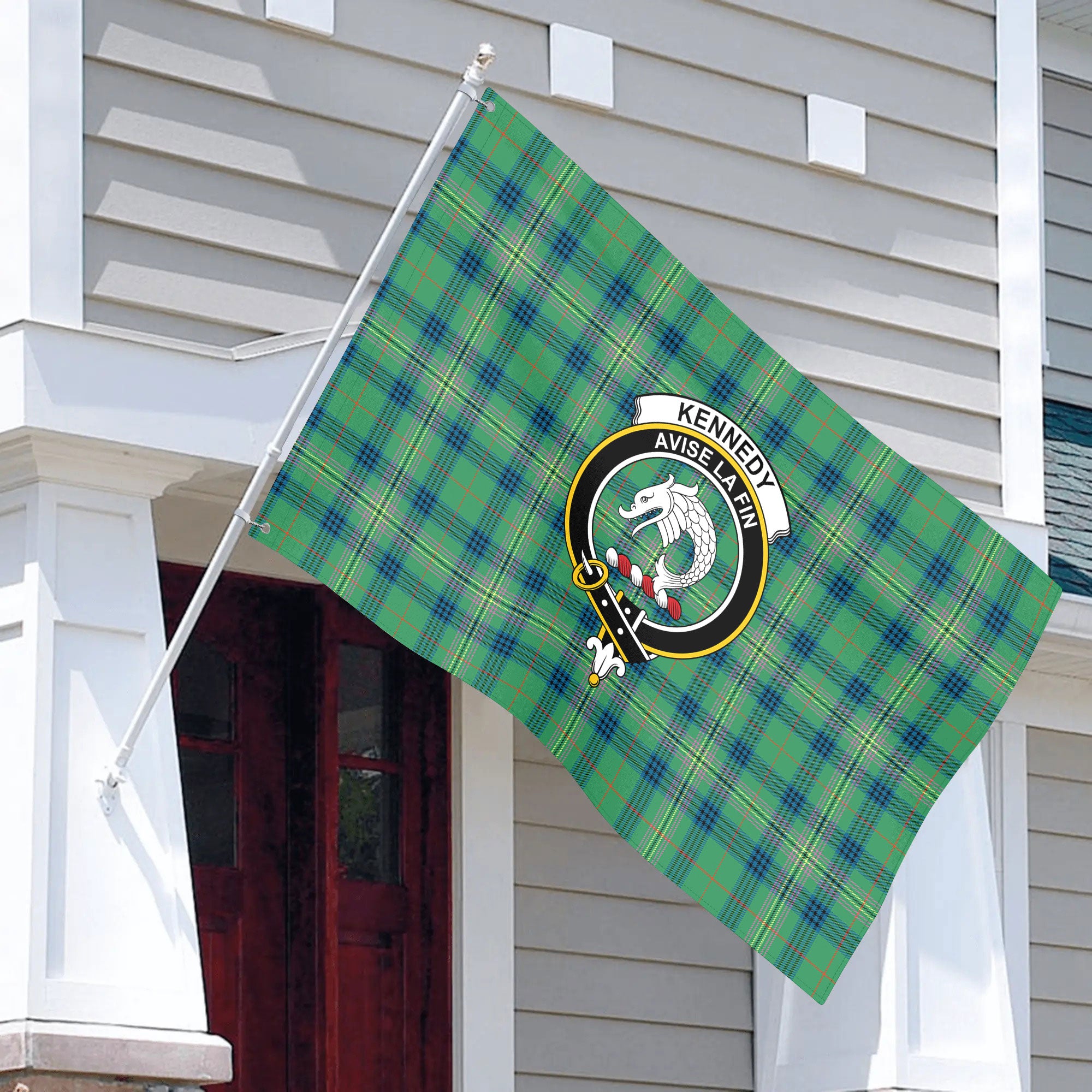 Kennedy Ancient Tartan Crest House Flag