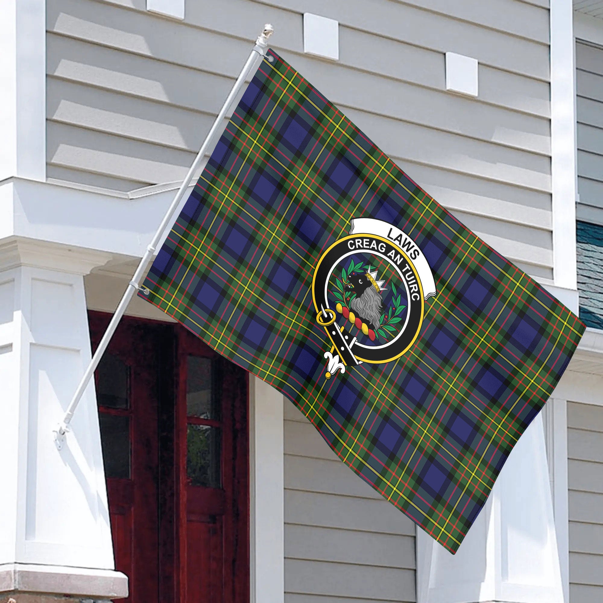 Laws Tartan Crest House Flag