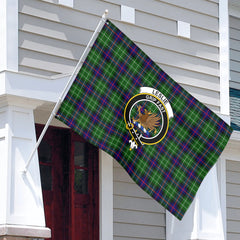Leslie Hunting Tartan Crest House Flag
