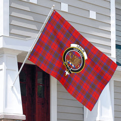 Leslie Modern Tartan Crest House Flag