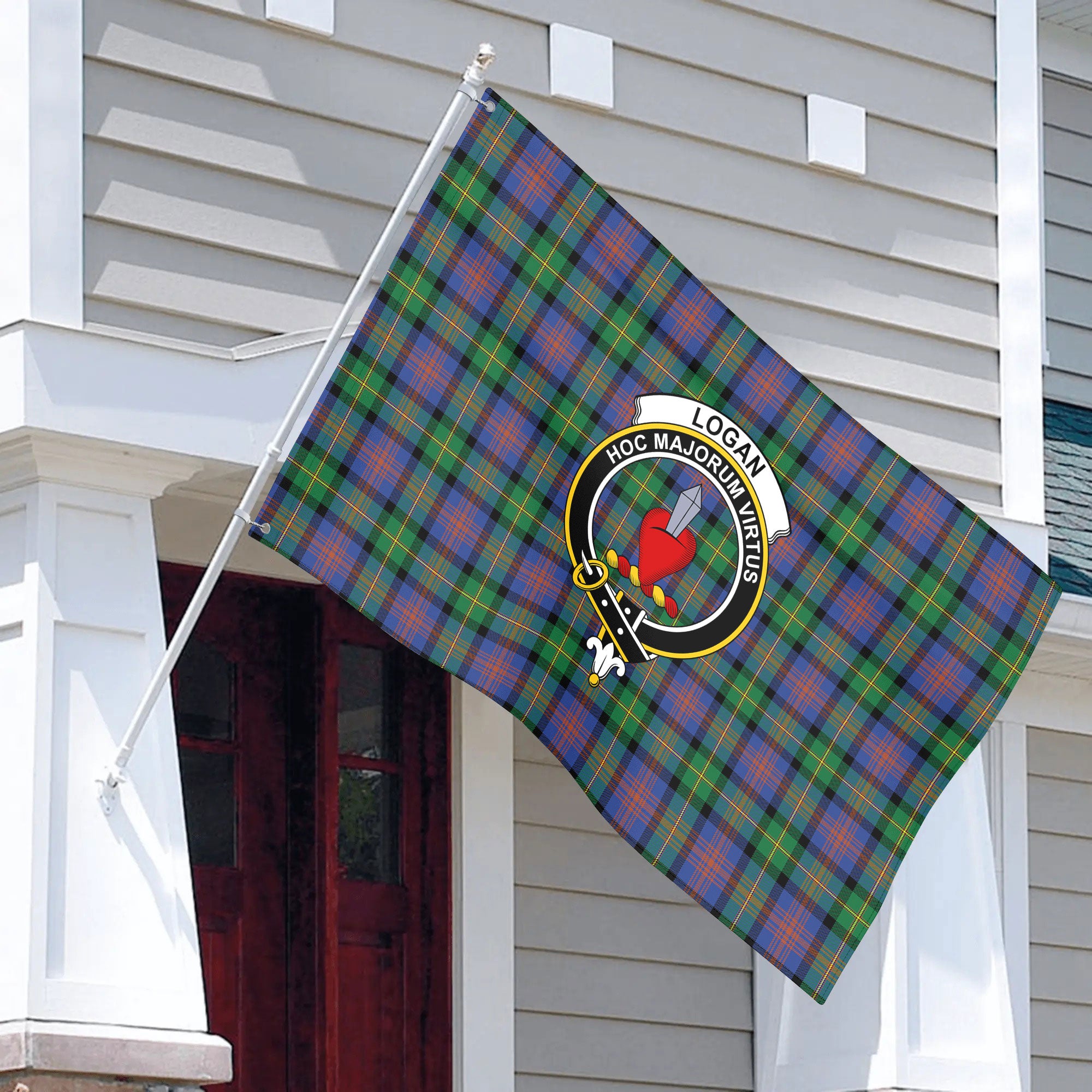 Logan Ancient Tartan Crest House Flag