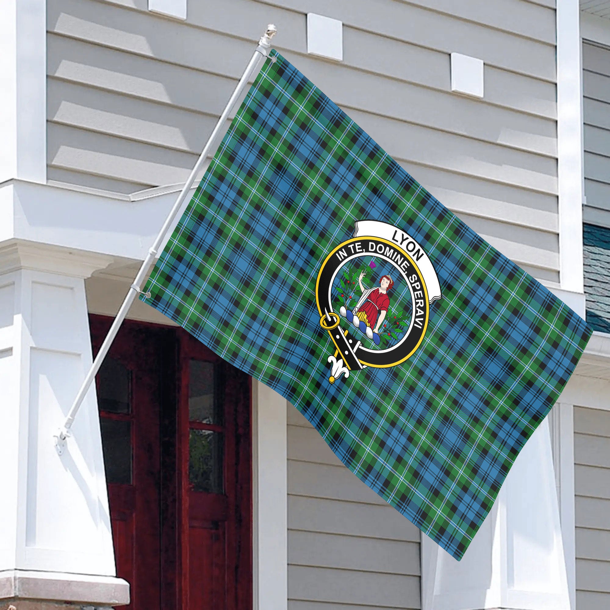 Lyon Tartan Crest House Flag