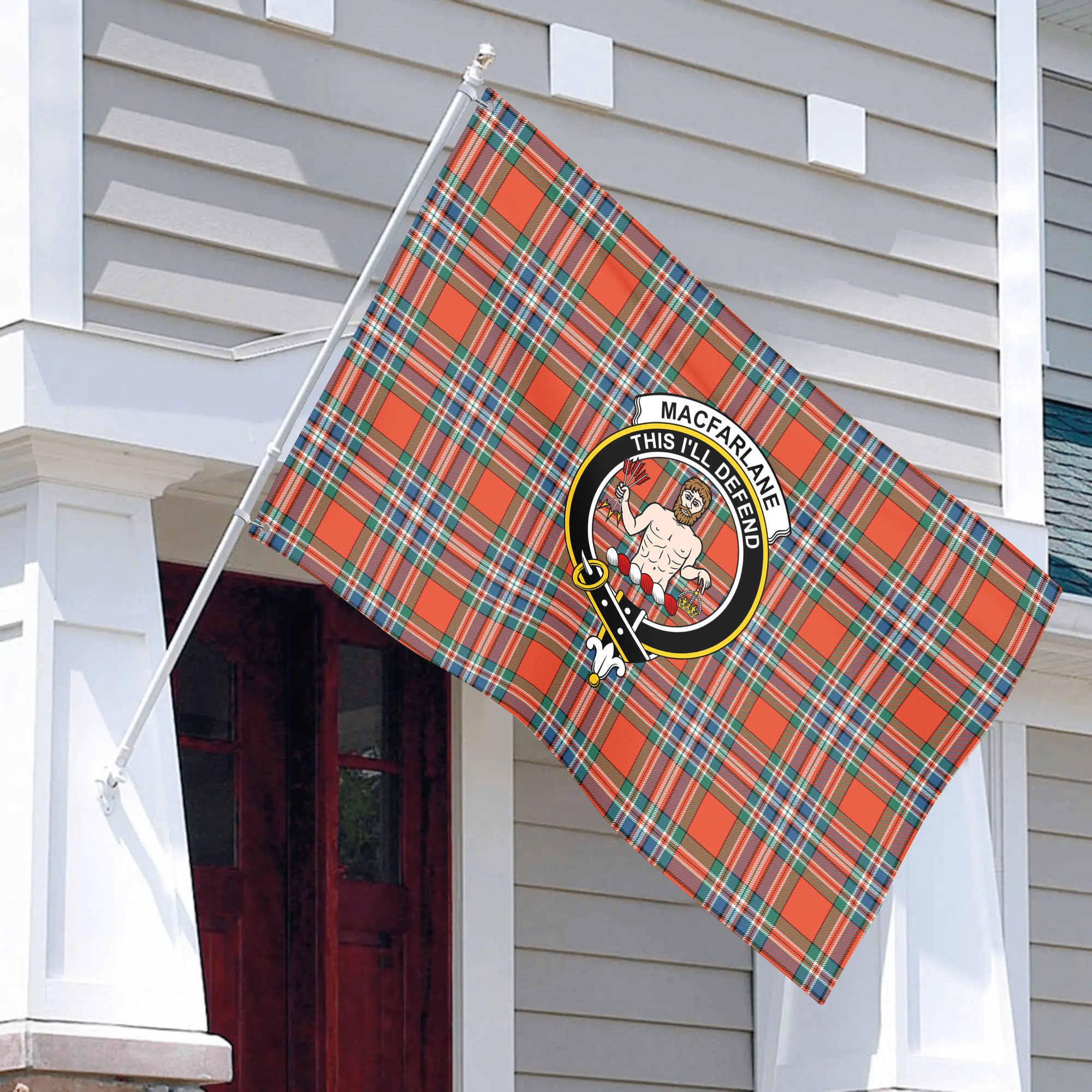 MacFarlane Ancient Tartan Crest House Flag