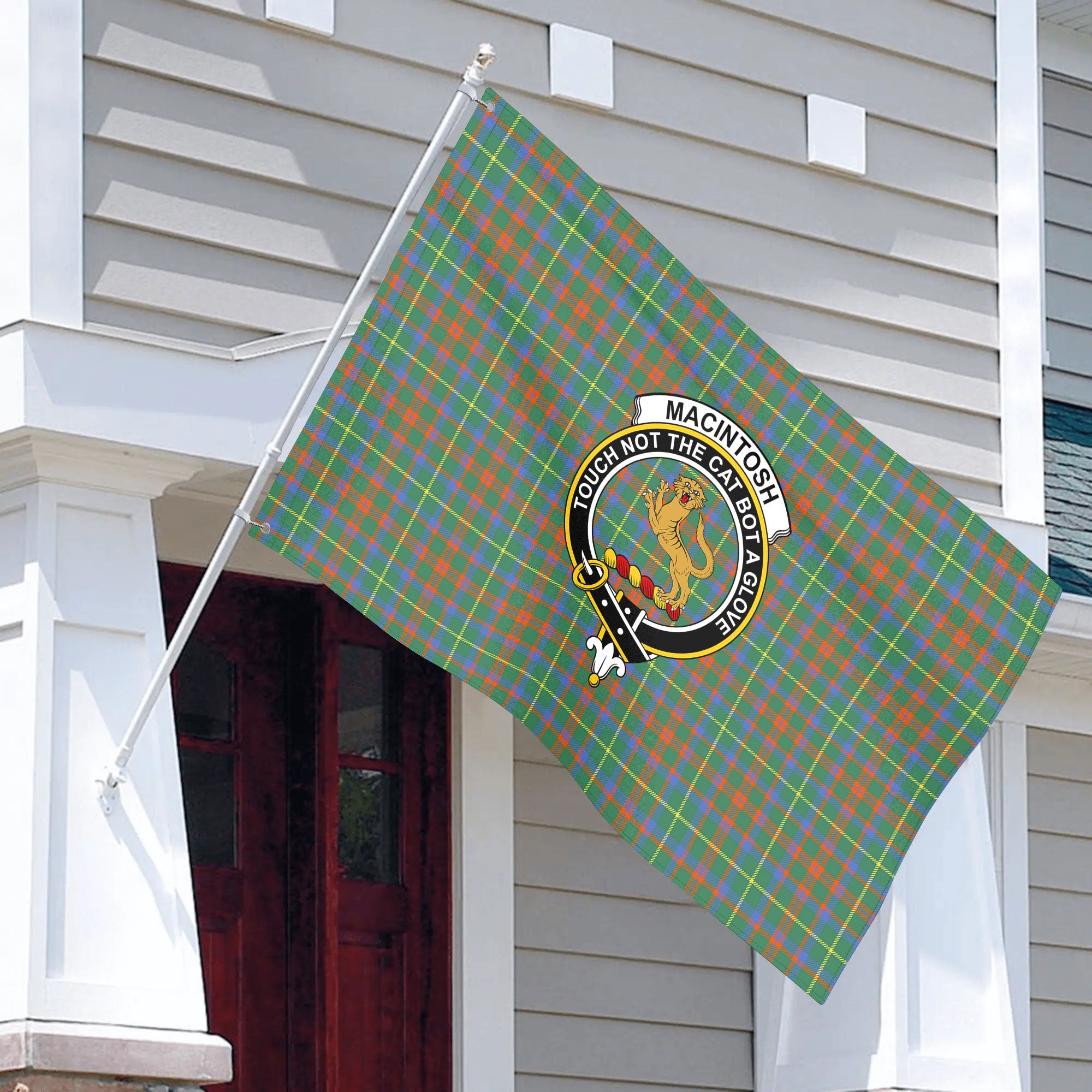 MacIntosh Hunting Ancient Tartan Crest House Flag