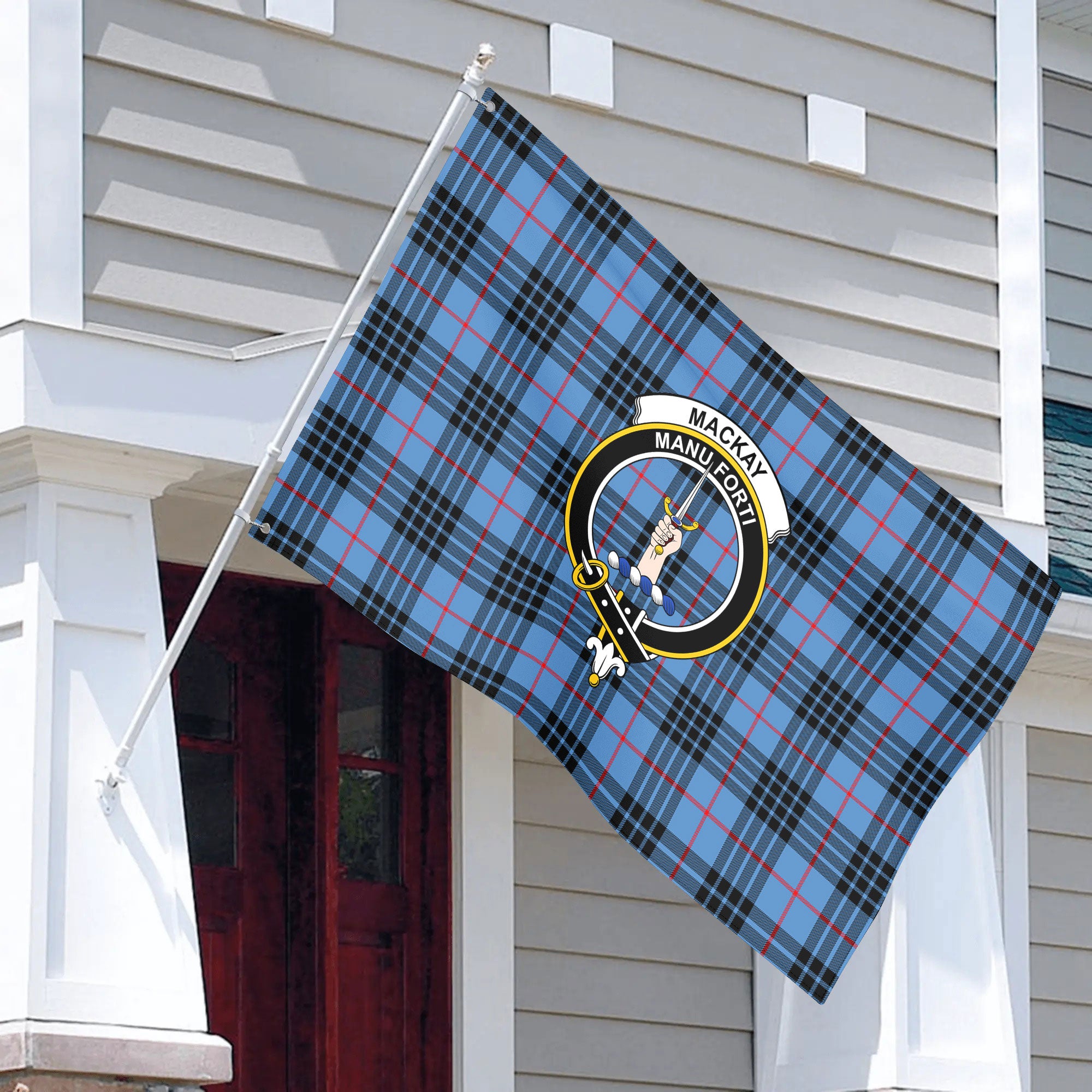 MacKay Blue Tartan Crest House Flag