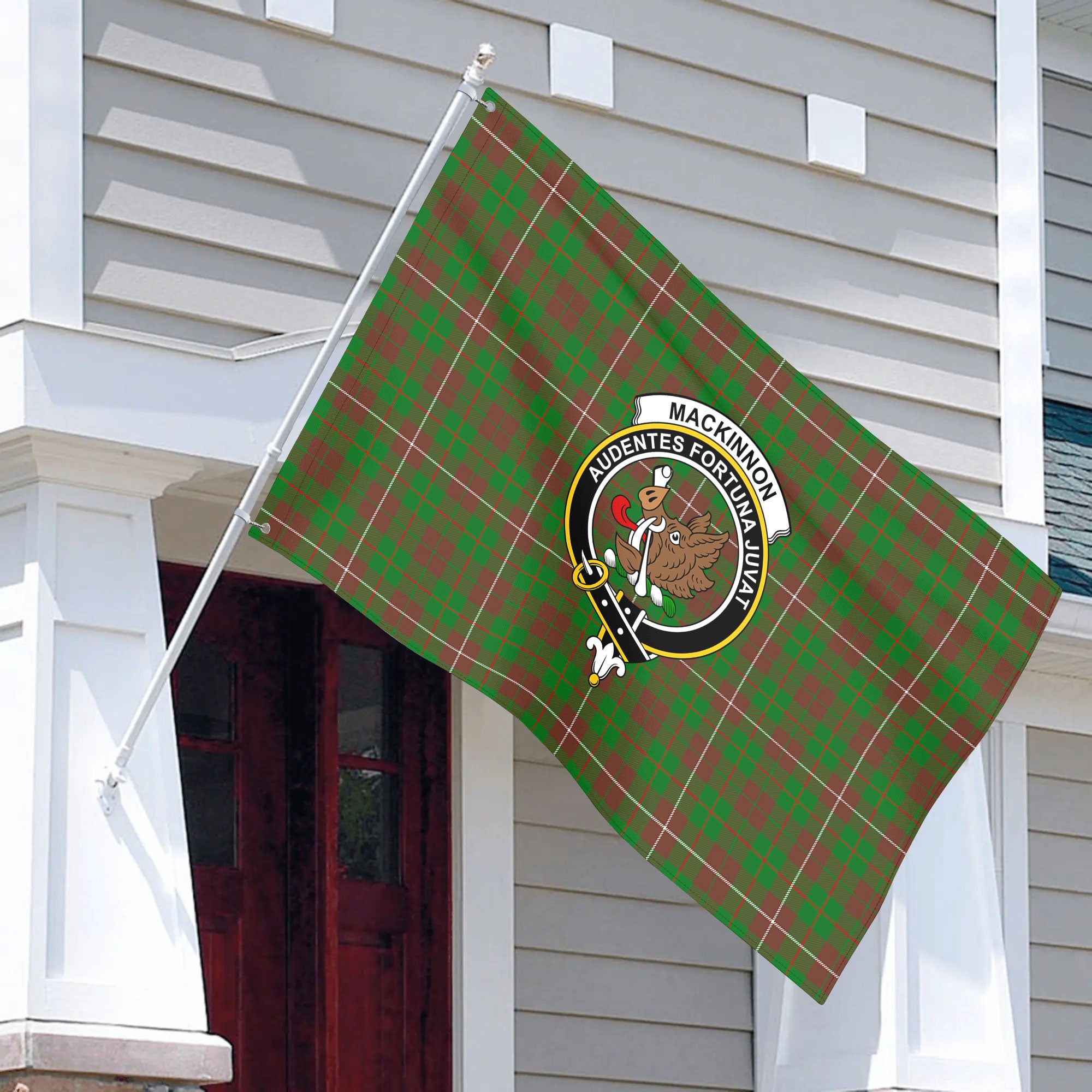 MacKinnon Hunting Modern Tartan Crest House Flag