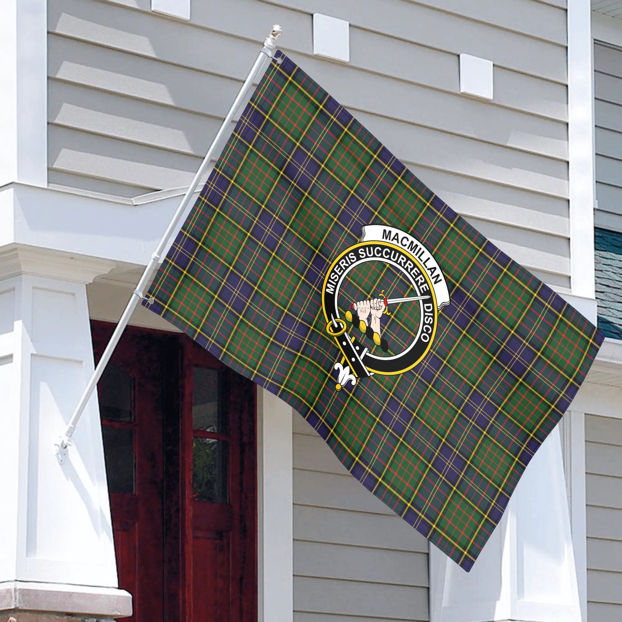 MacMillan Hunting Modern Tartan Crest House Flag