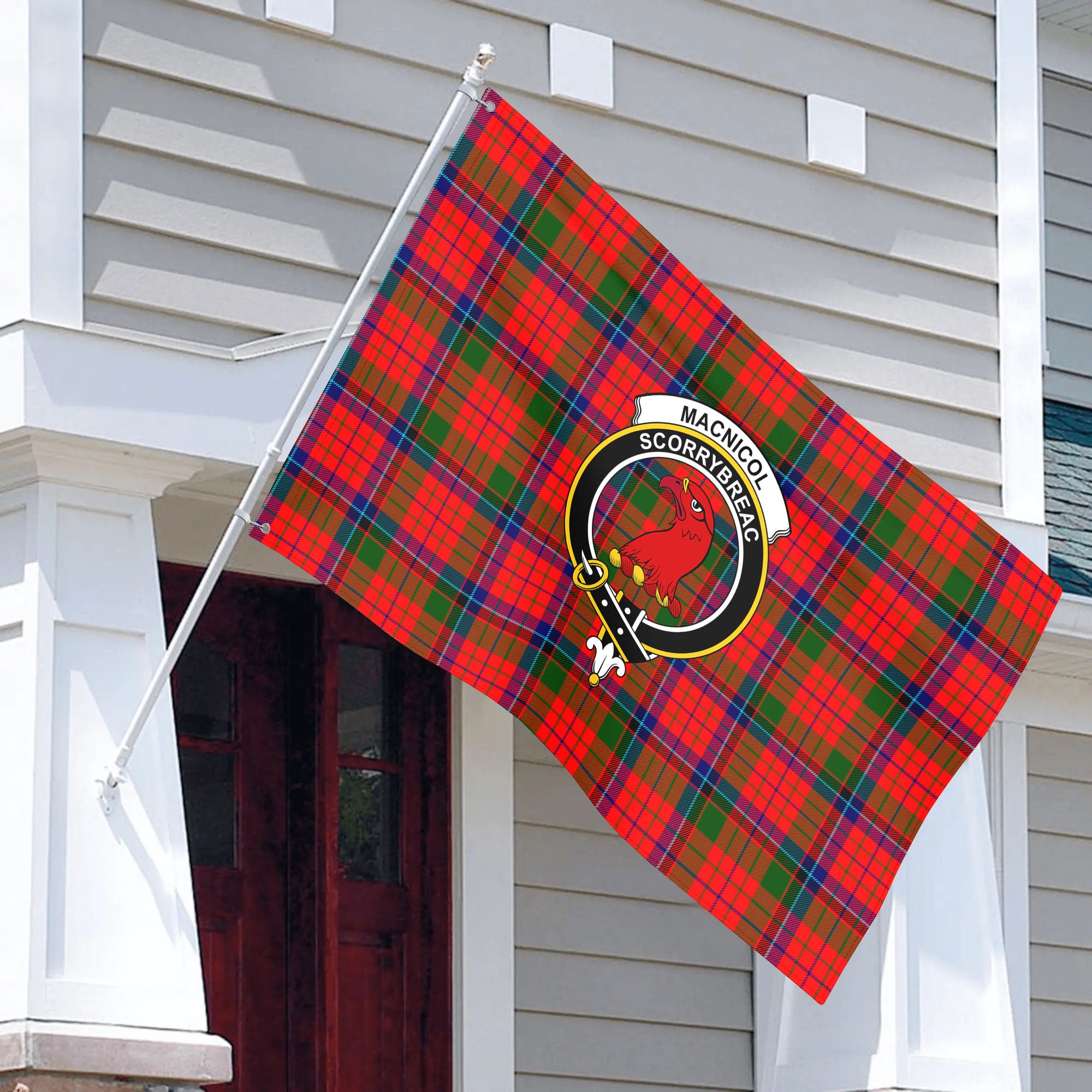 MacNicol (of Scorrybreac) Tartan Crest House Flag