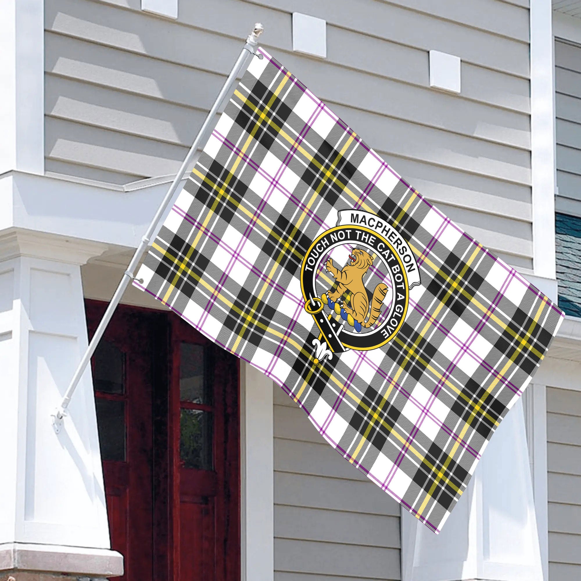MacPherson Dress Modern Tartan Crest House Flag
