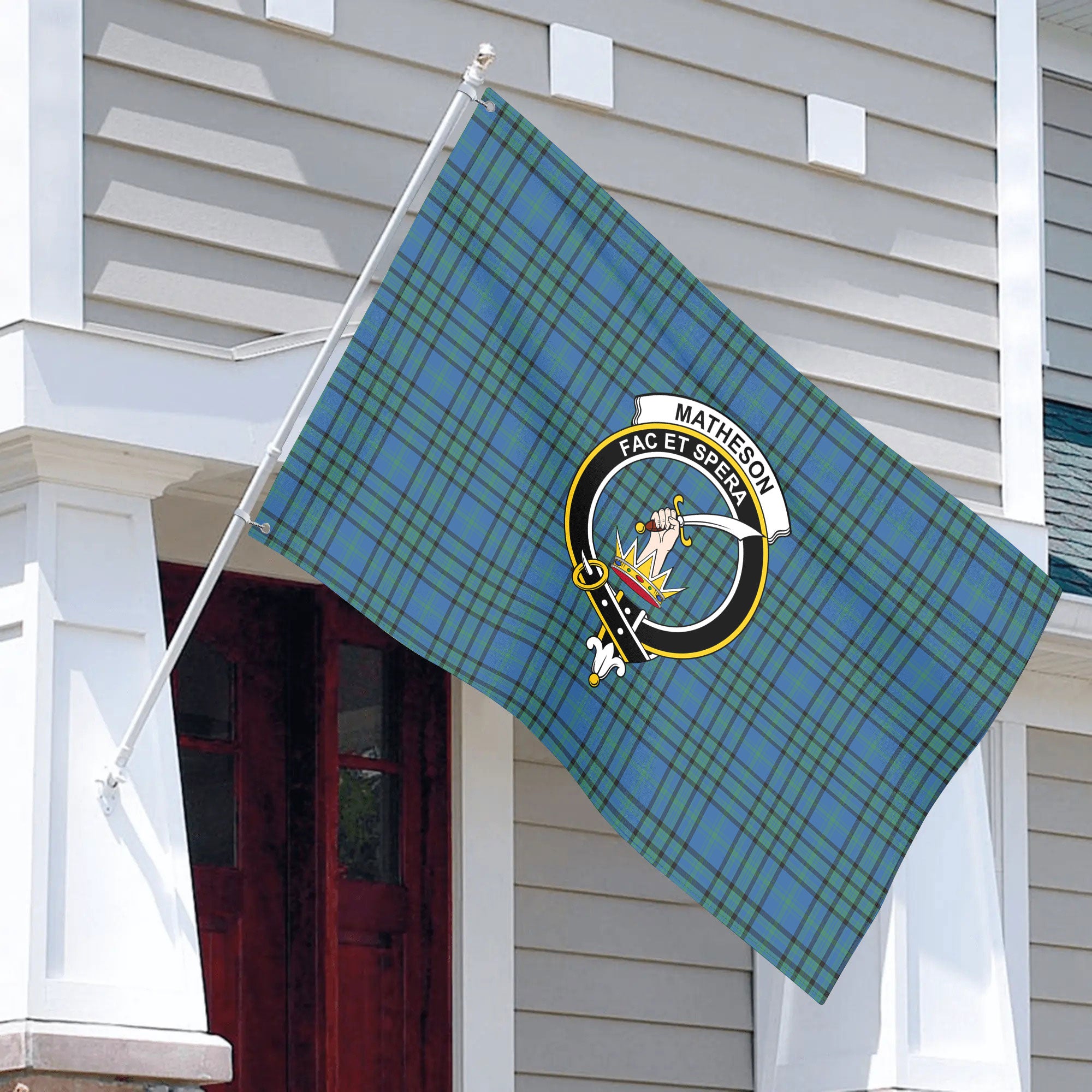 Matheson Hunting Ancient Tartan Crest House Flag