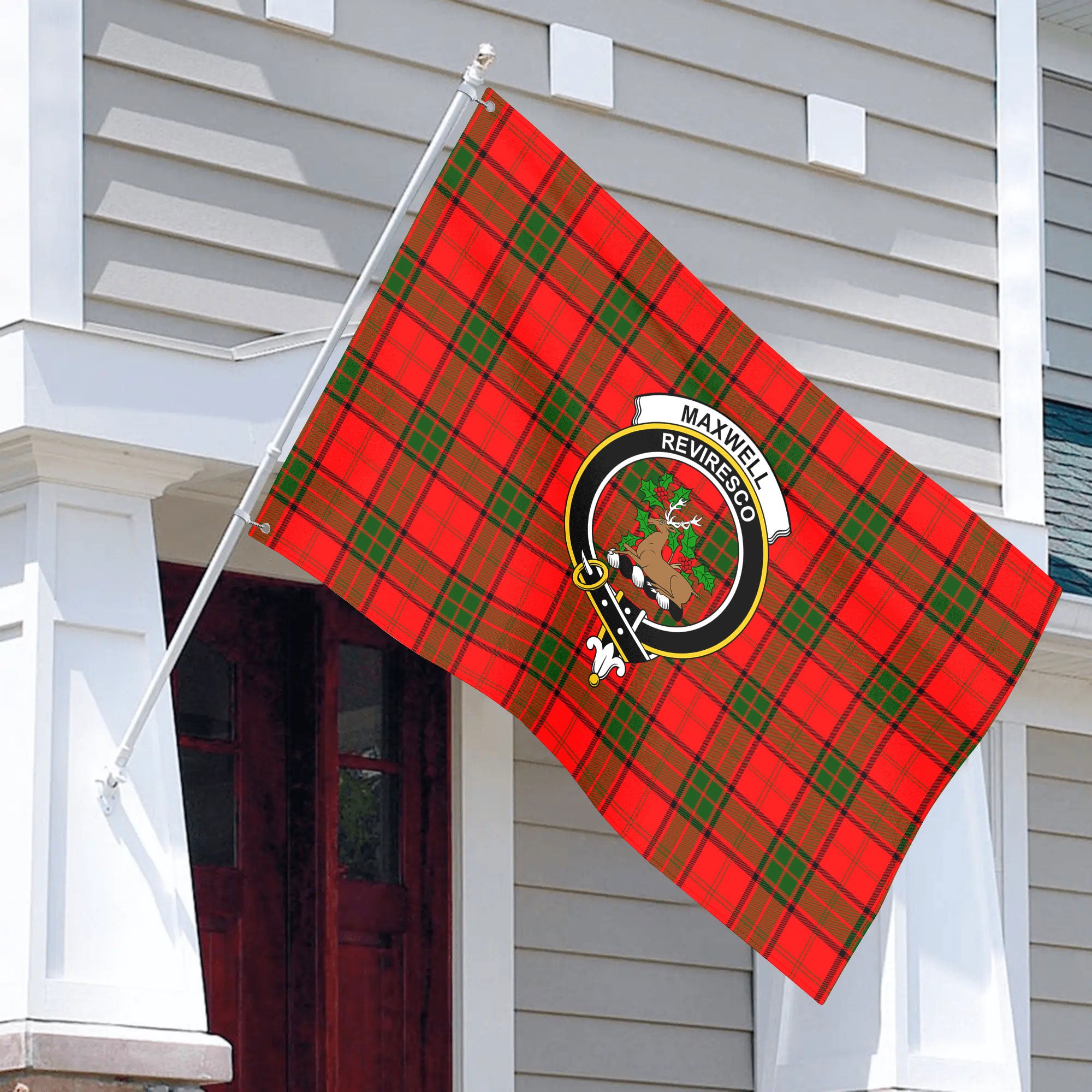 Maxwell Modern Tartan Crest House Flag