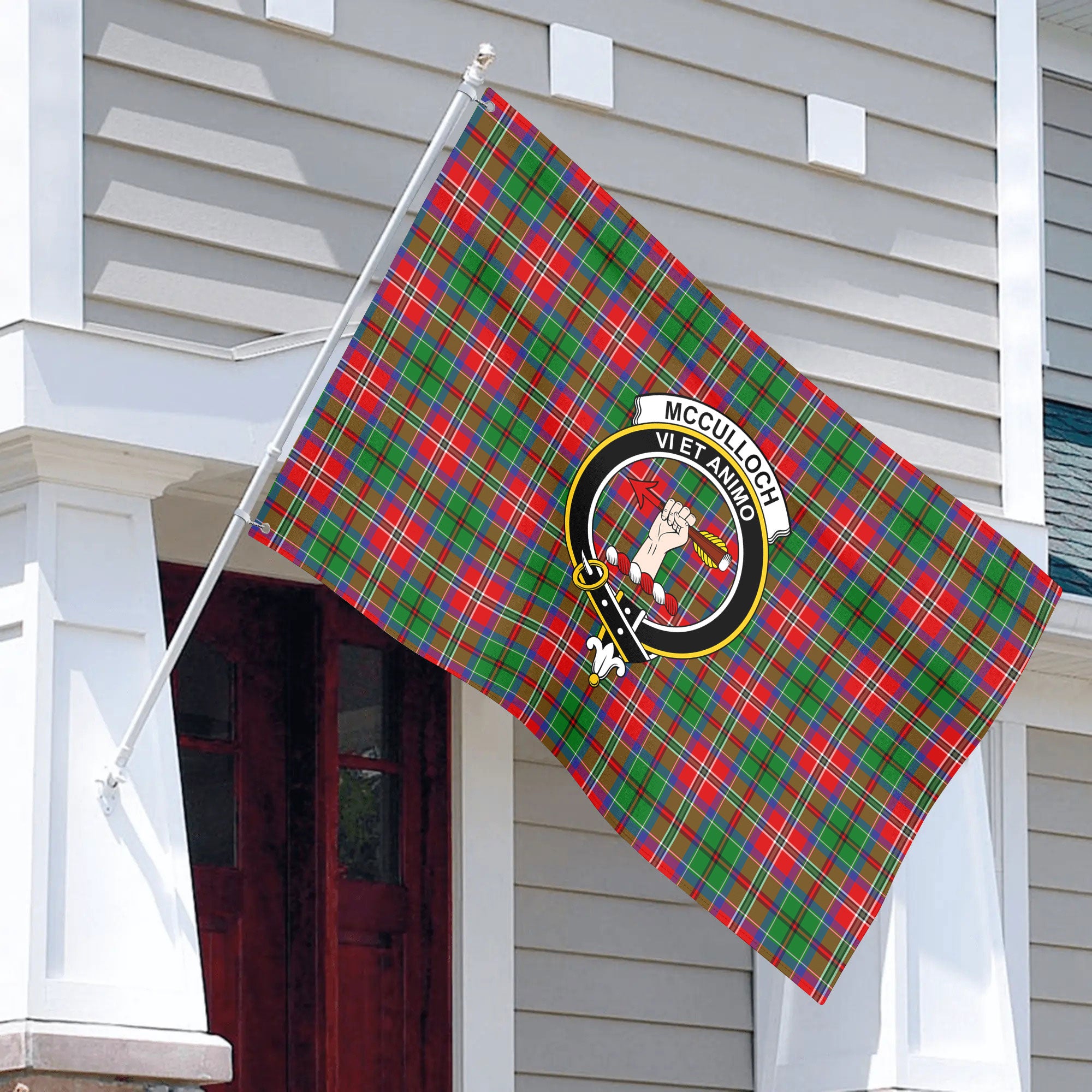 McCulloch Tartan Crest House Flag