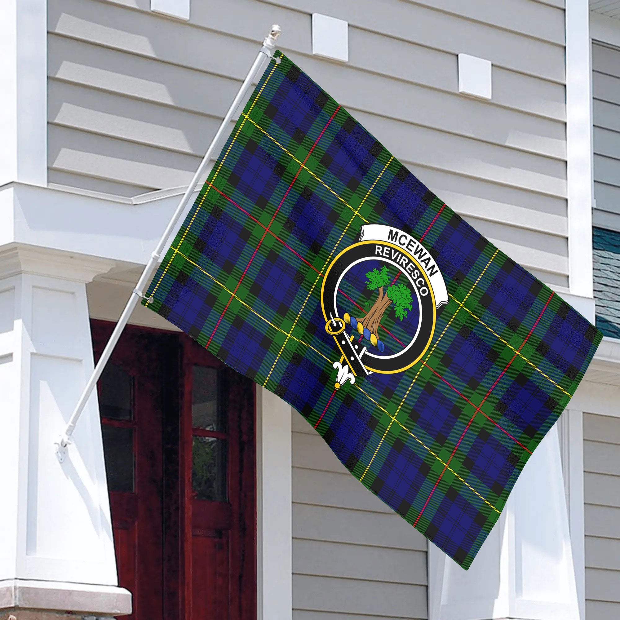 McEwan Modern Tartan Crest House Flag
