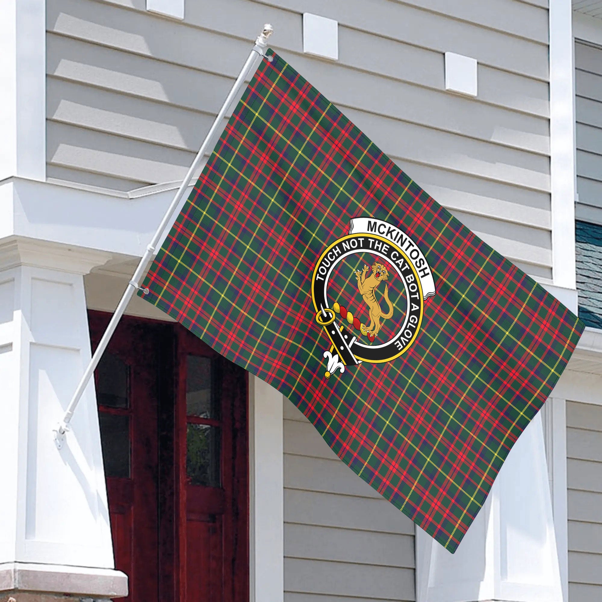 McKintosh Hunting Modern Tartan Crest House Flag