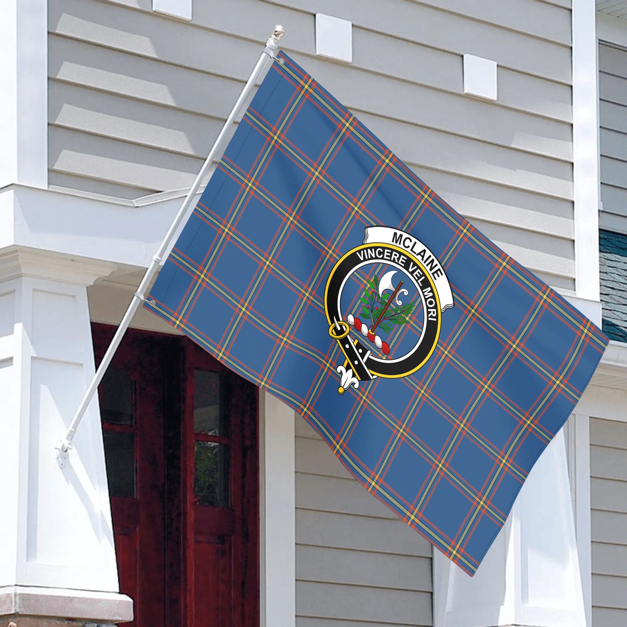 McLaine of Loch Buie Hunting Ancient Tartan Crest House Flag