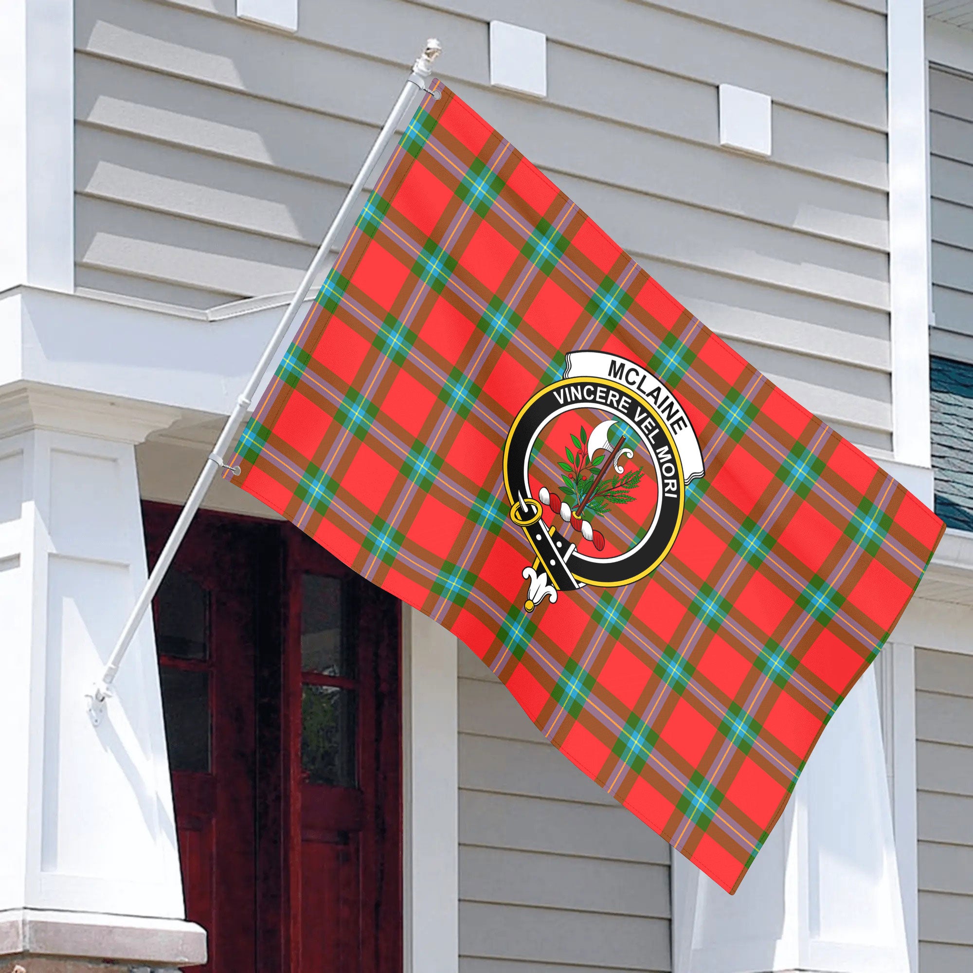 McLaine of Loch Buie Tartan Crest House Flag