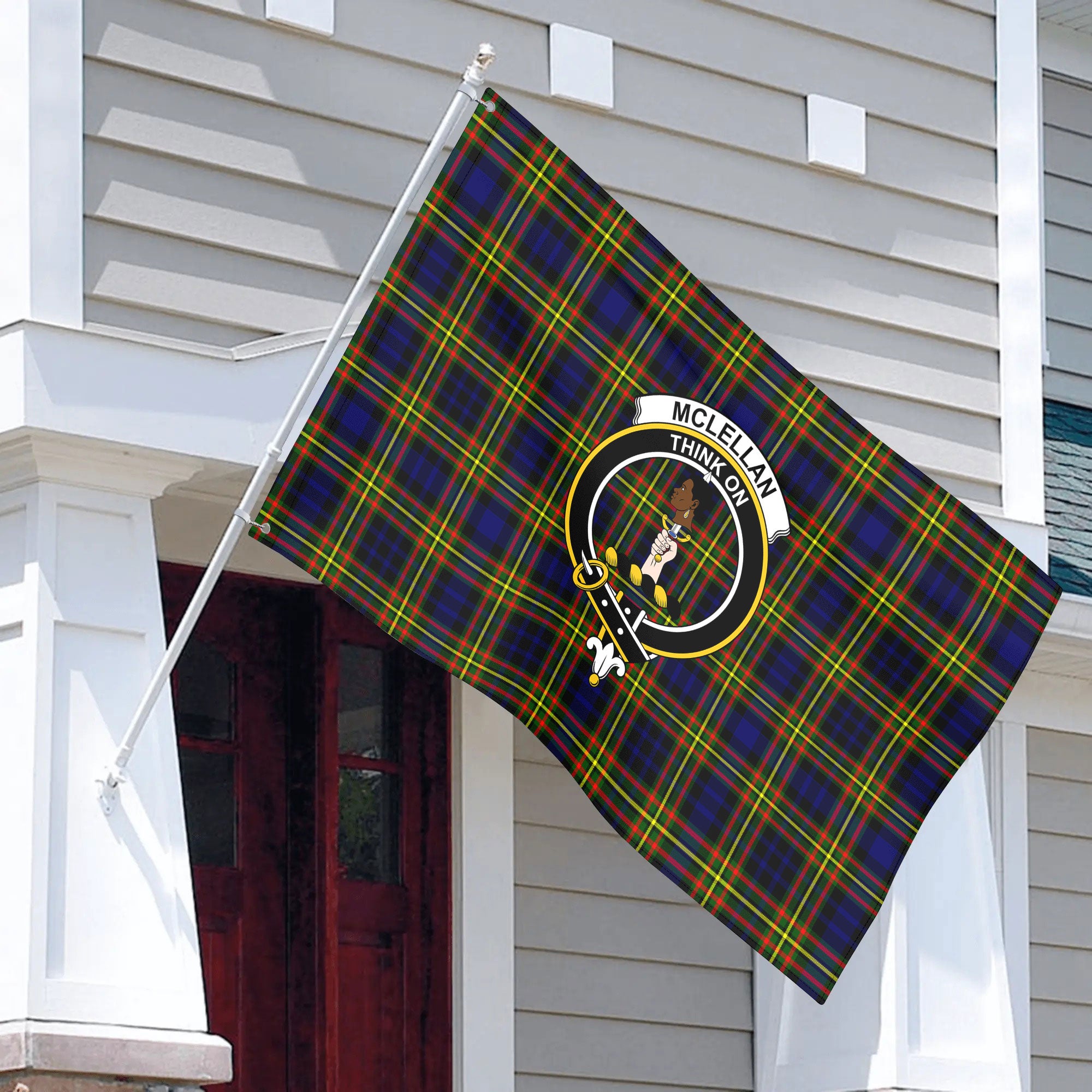 McLellan Modern Tartan Crest House Flag