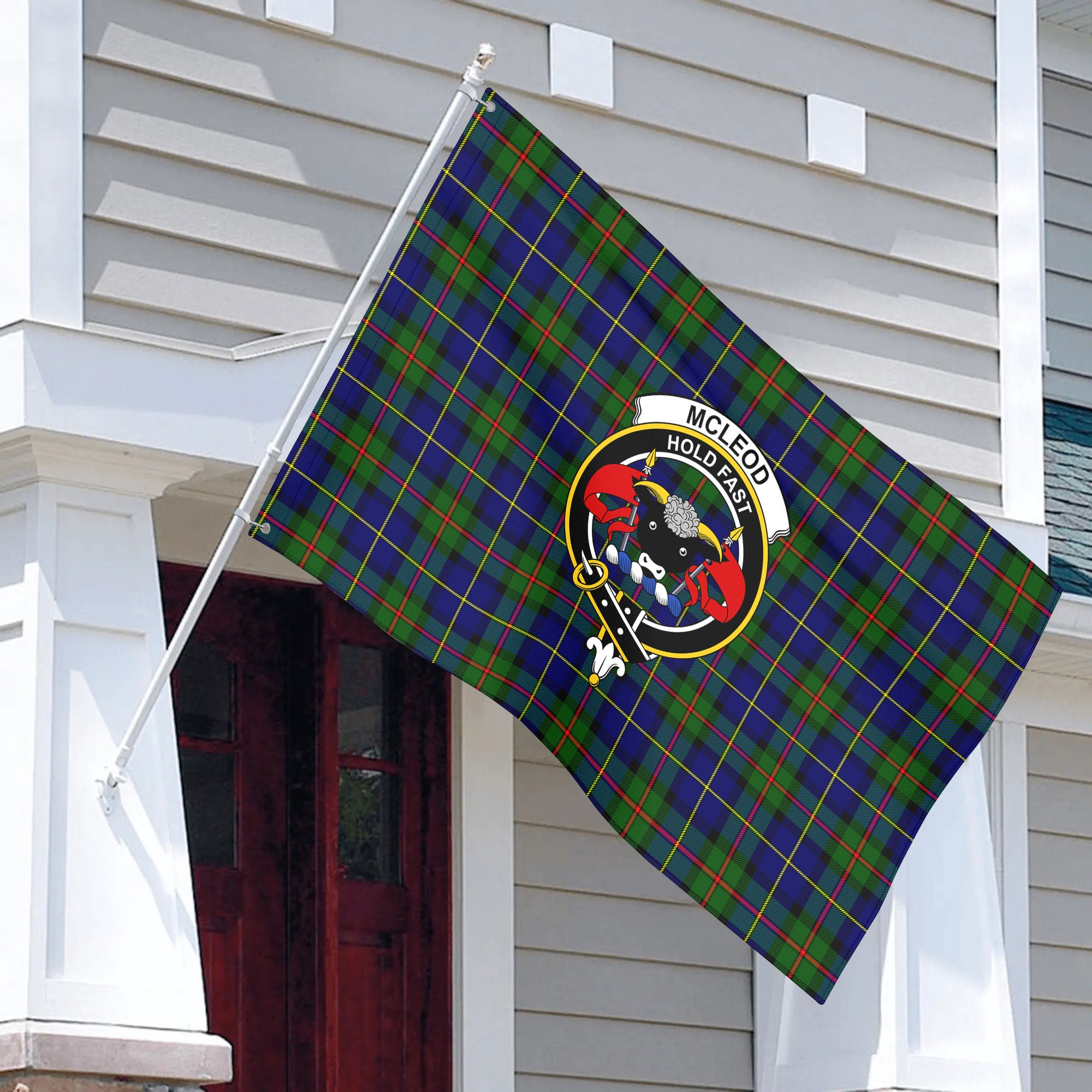 McLeod of Harris Modern Tartan Crest House Flag