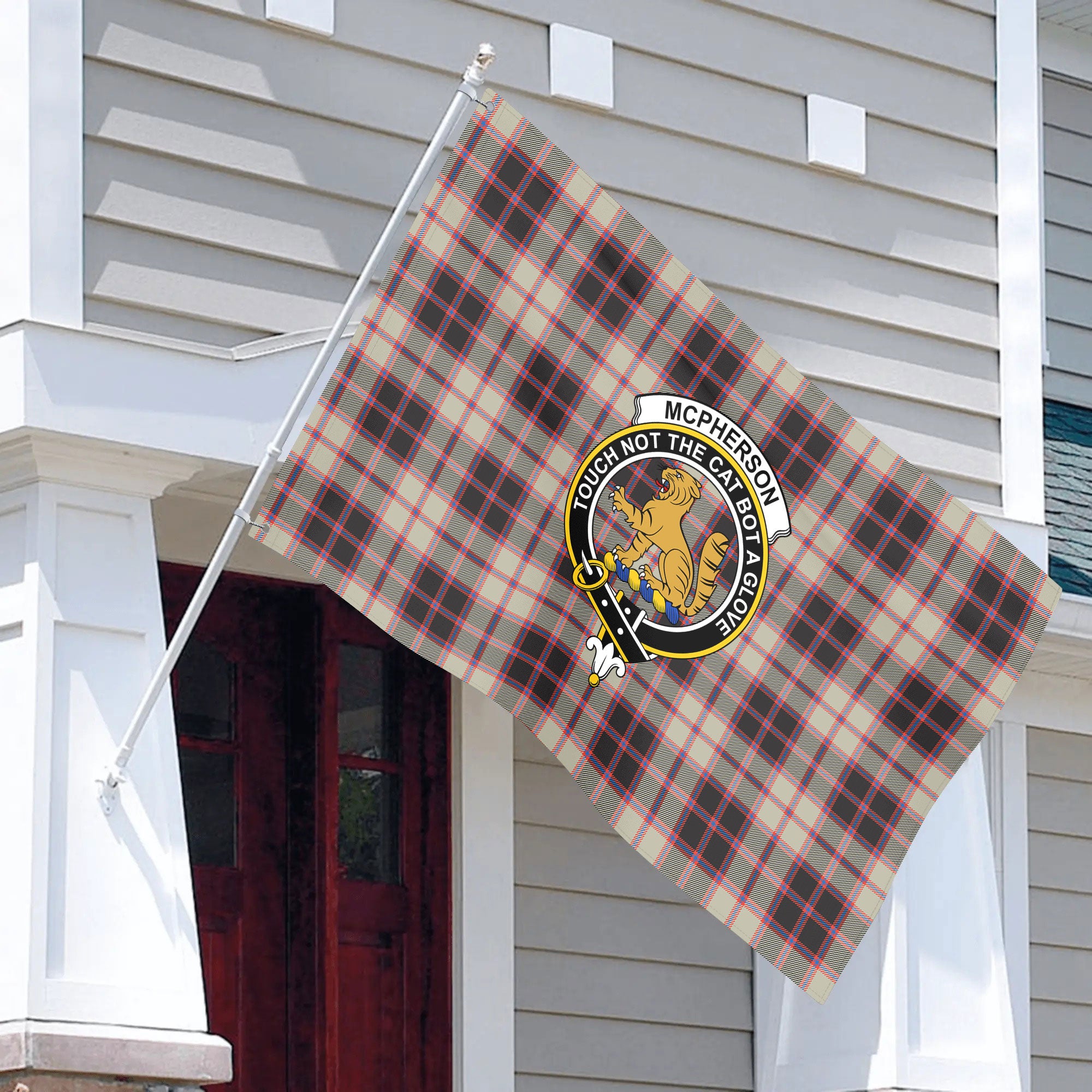 McPherson Hunting Ancient Tartan Crest House Flag