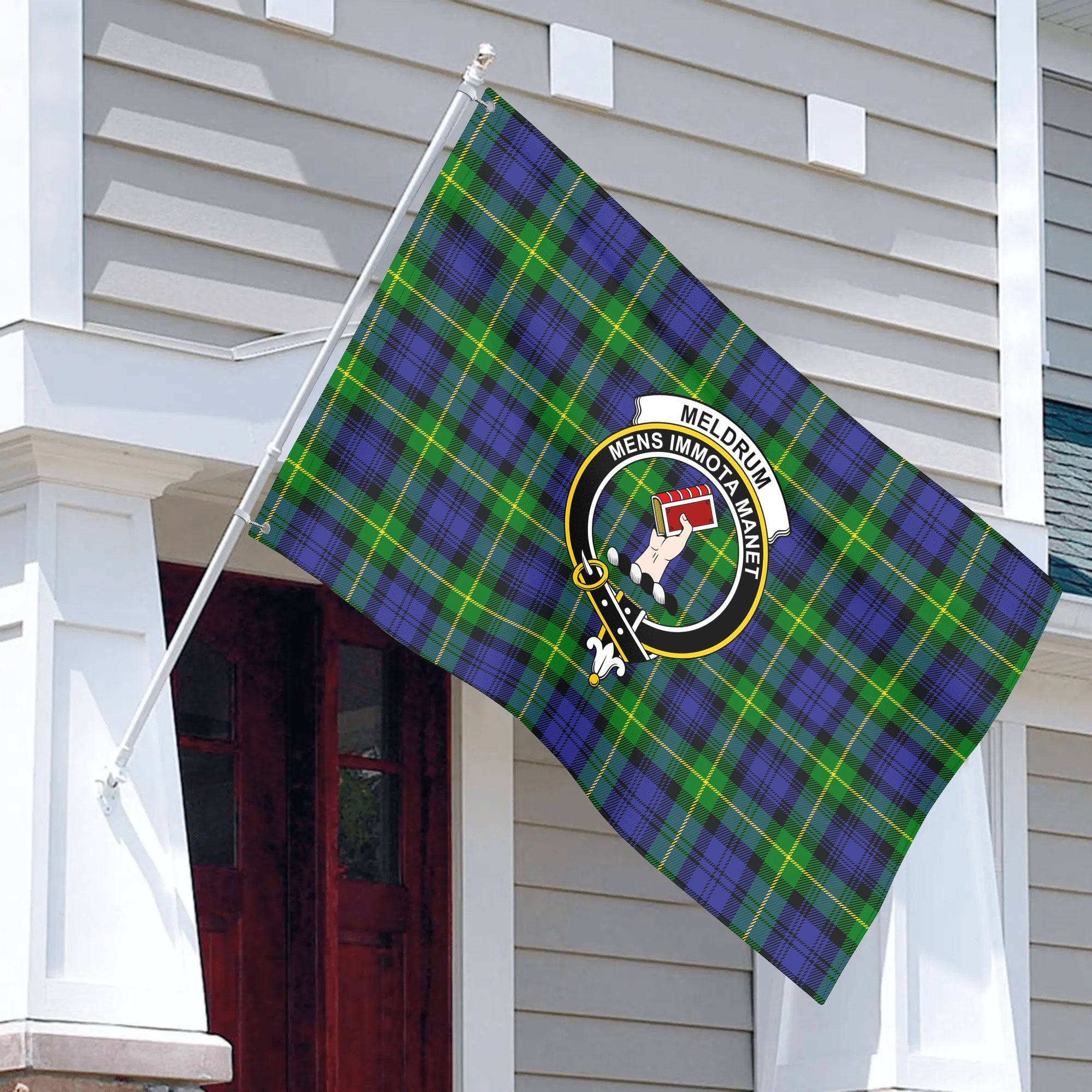 Meldrum Tartan Crest House Flag
