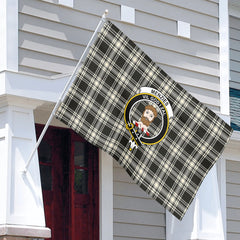 Menzies Black - White Ancient Tartan Crest House Flag