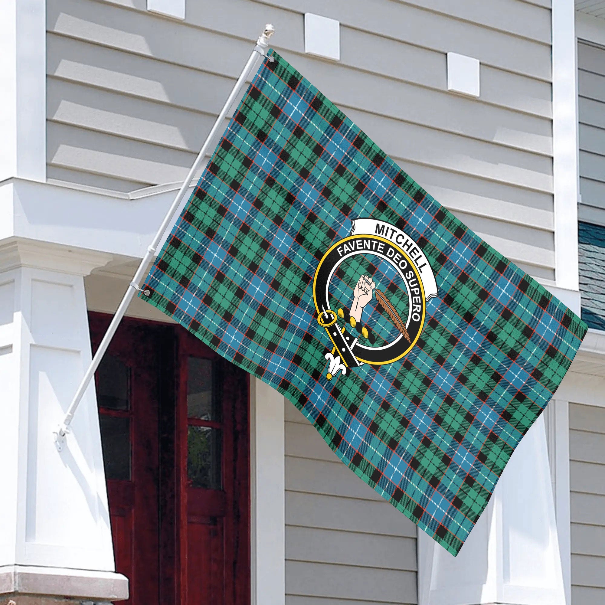 Mitchell Ancient Tartan Crest House Flag
