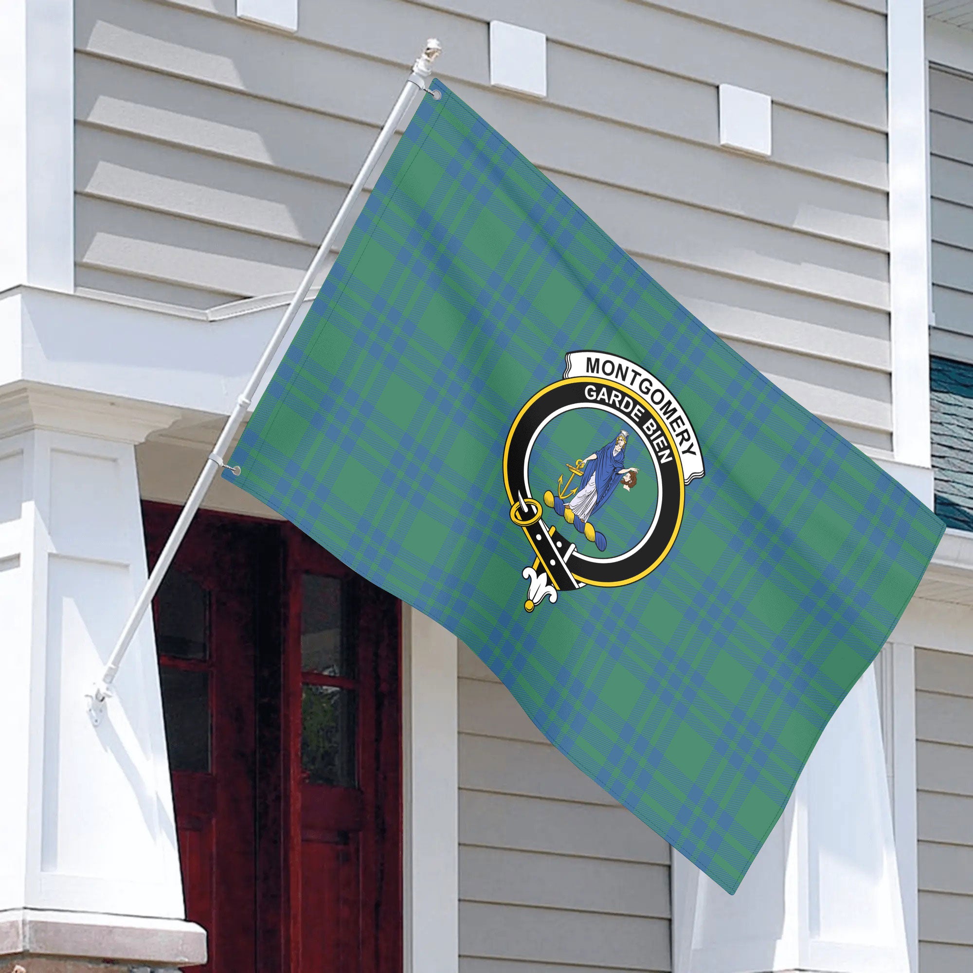 Montgomery Ancient Tartan Crest House Flag
