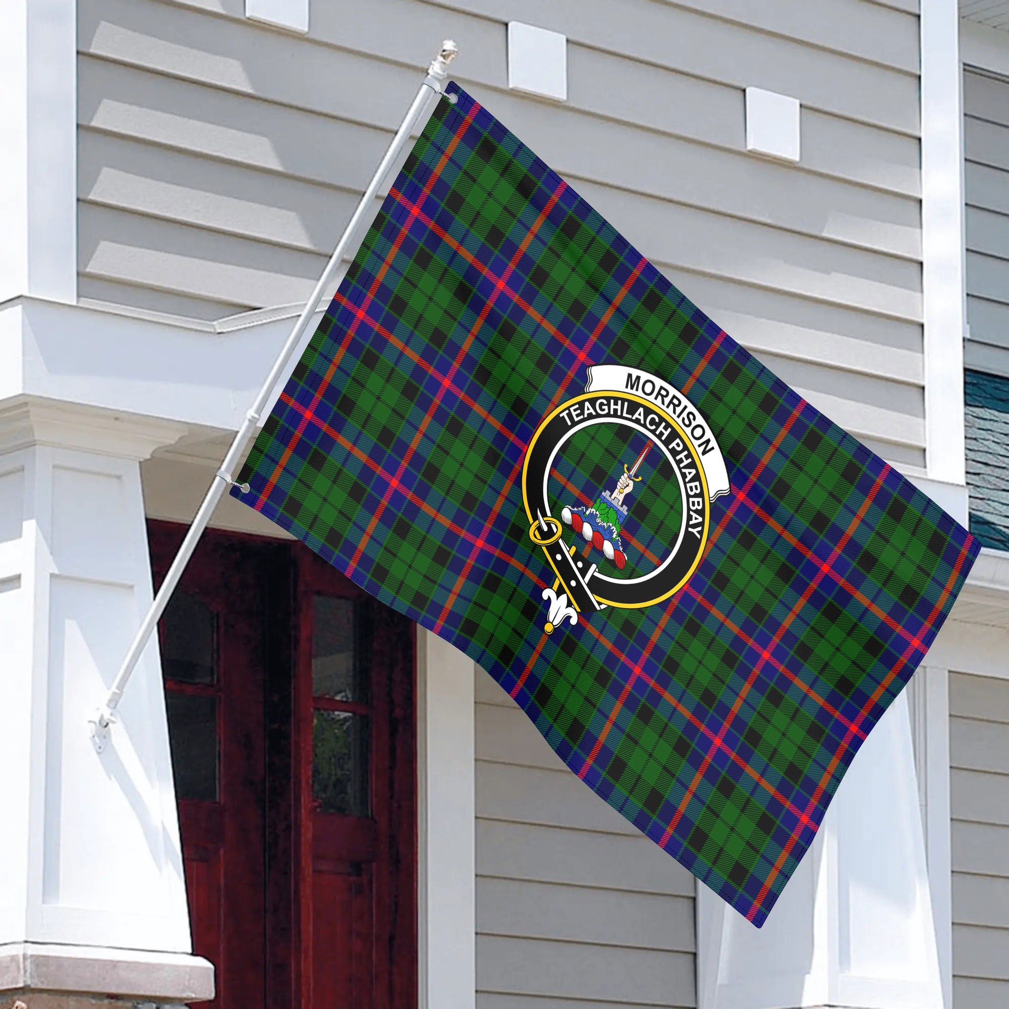 Morrison Modern Tartan Crest House Flag