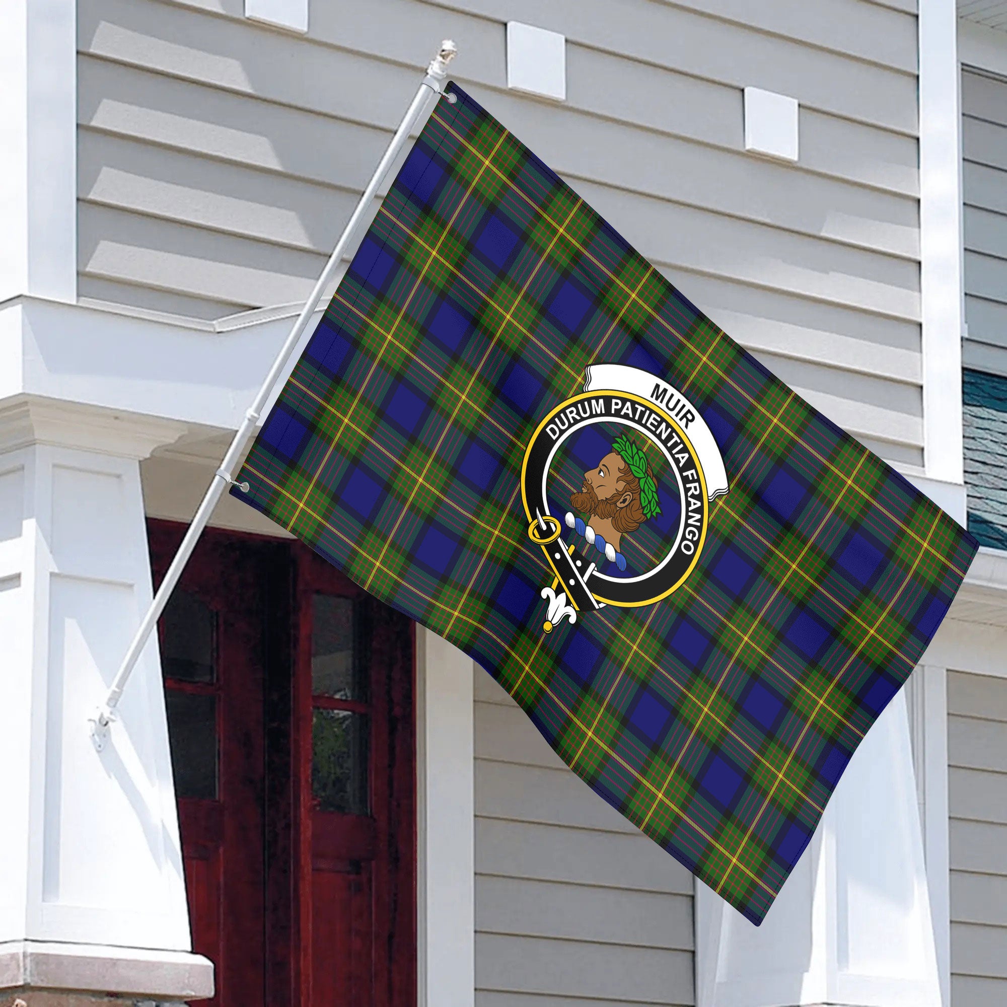 Muir Tartan Crest House Flag