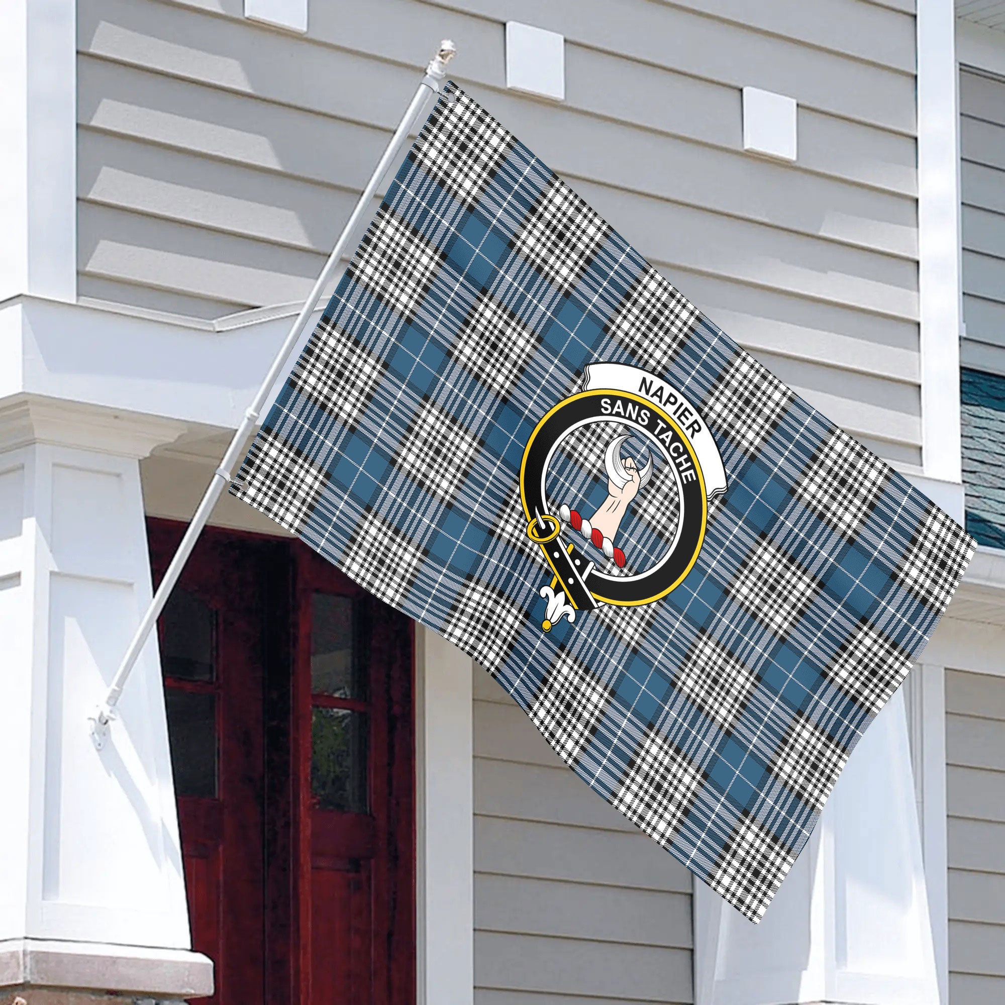 Napier Modern Tartan Crest House Flag