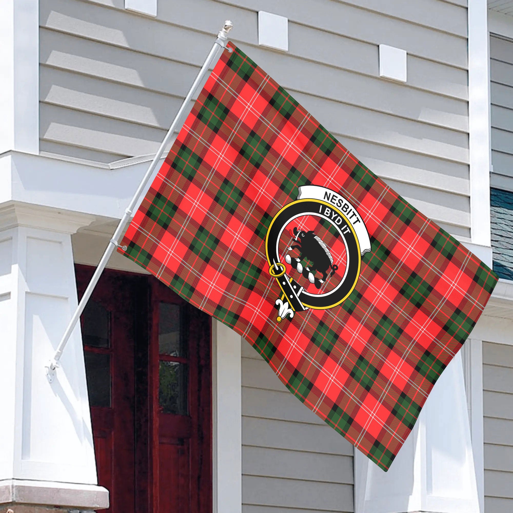 Nesbitt Modern Tartan Crest House Flag