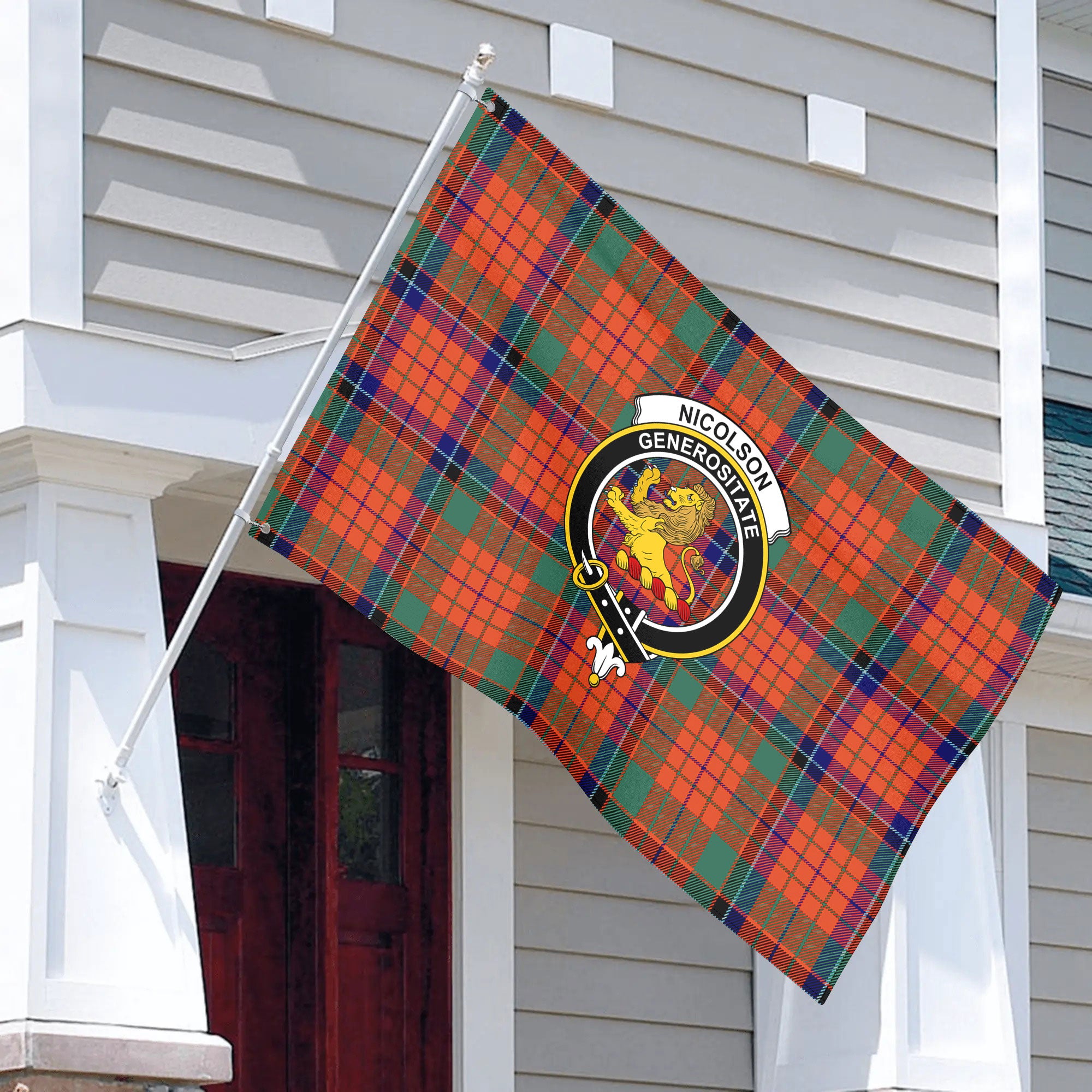 Nicolson Ancient Old Tartan Crest House Flag
