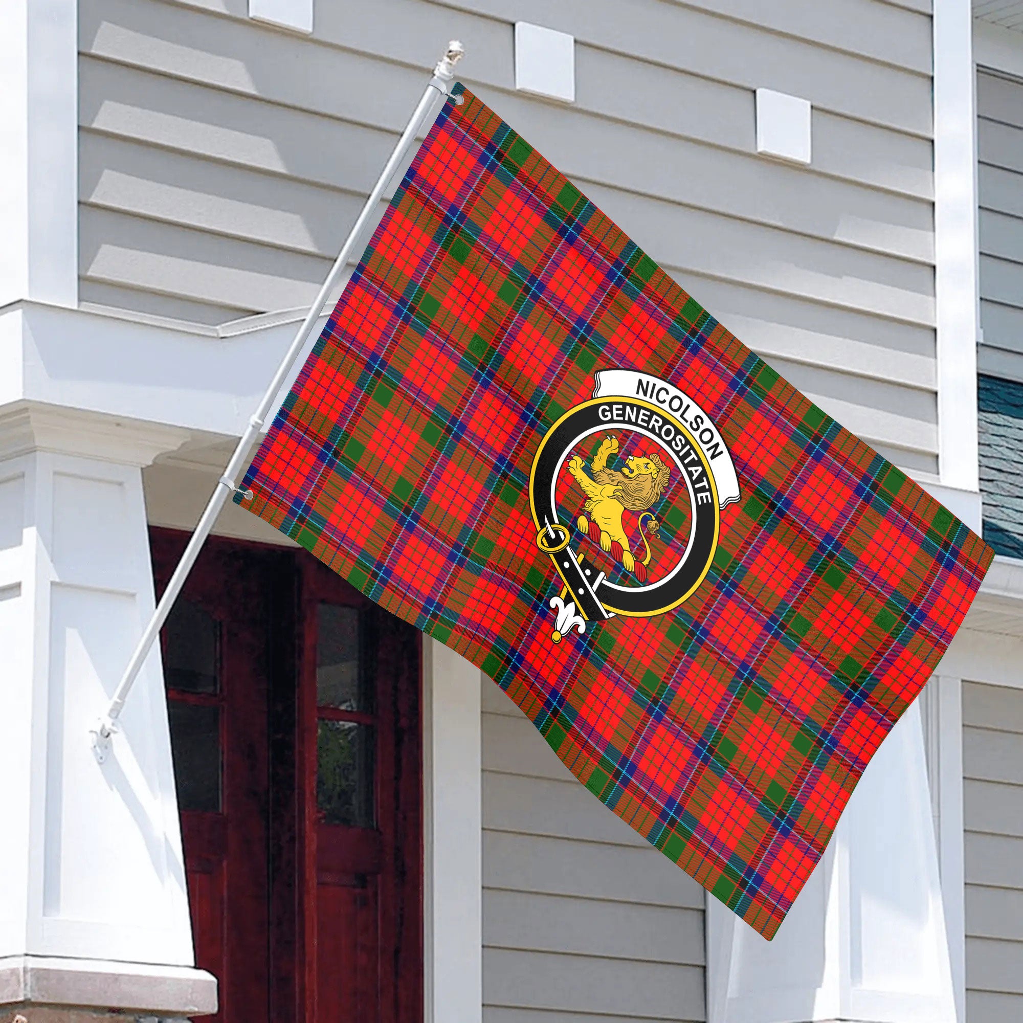 Nicolson Modern Tartan Crest House Flag