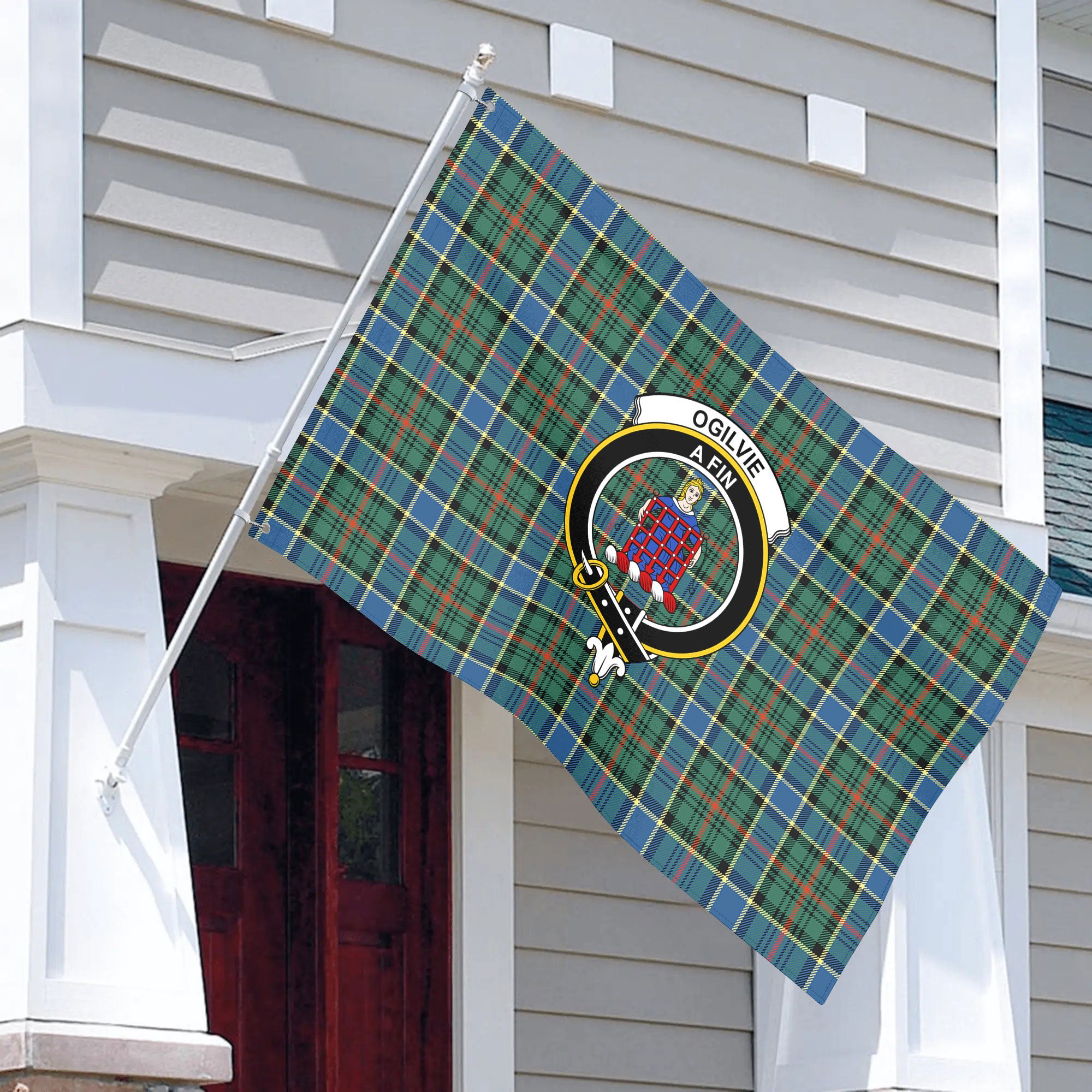 Ogilvie Hunting Ancient Tartan Crest House Flag