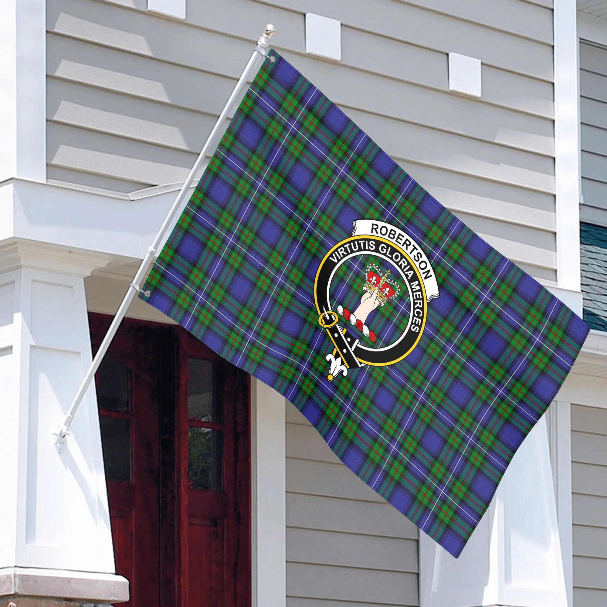 Robertson Hunting Modern Tartan Crest House Flag