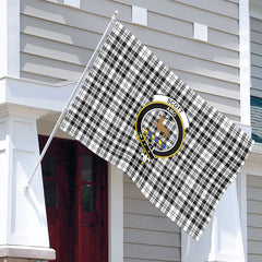 Scott Black & White Modern Tartan Crest House Flag