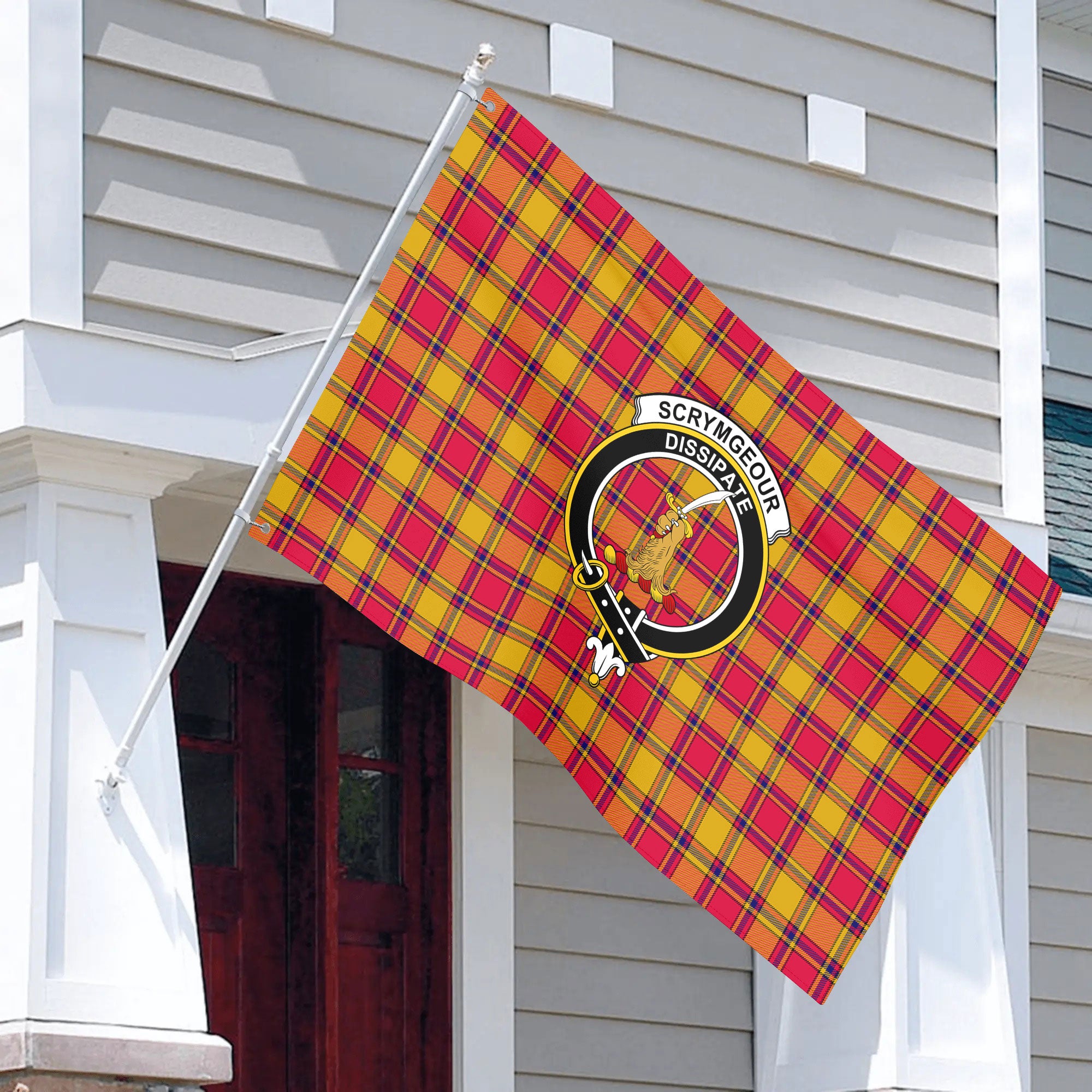 Scrymgeour Tartan Crest House Flag