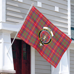 Shaw Red Modern Tartan Crest House Flag