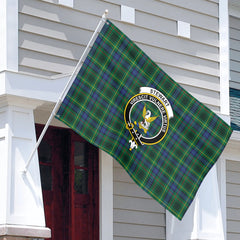 Stewart Hunting Modern Tartan Crest House Flag