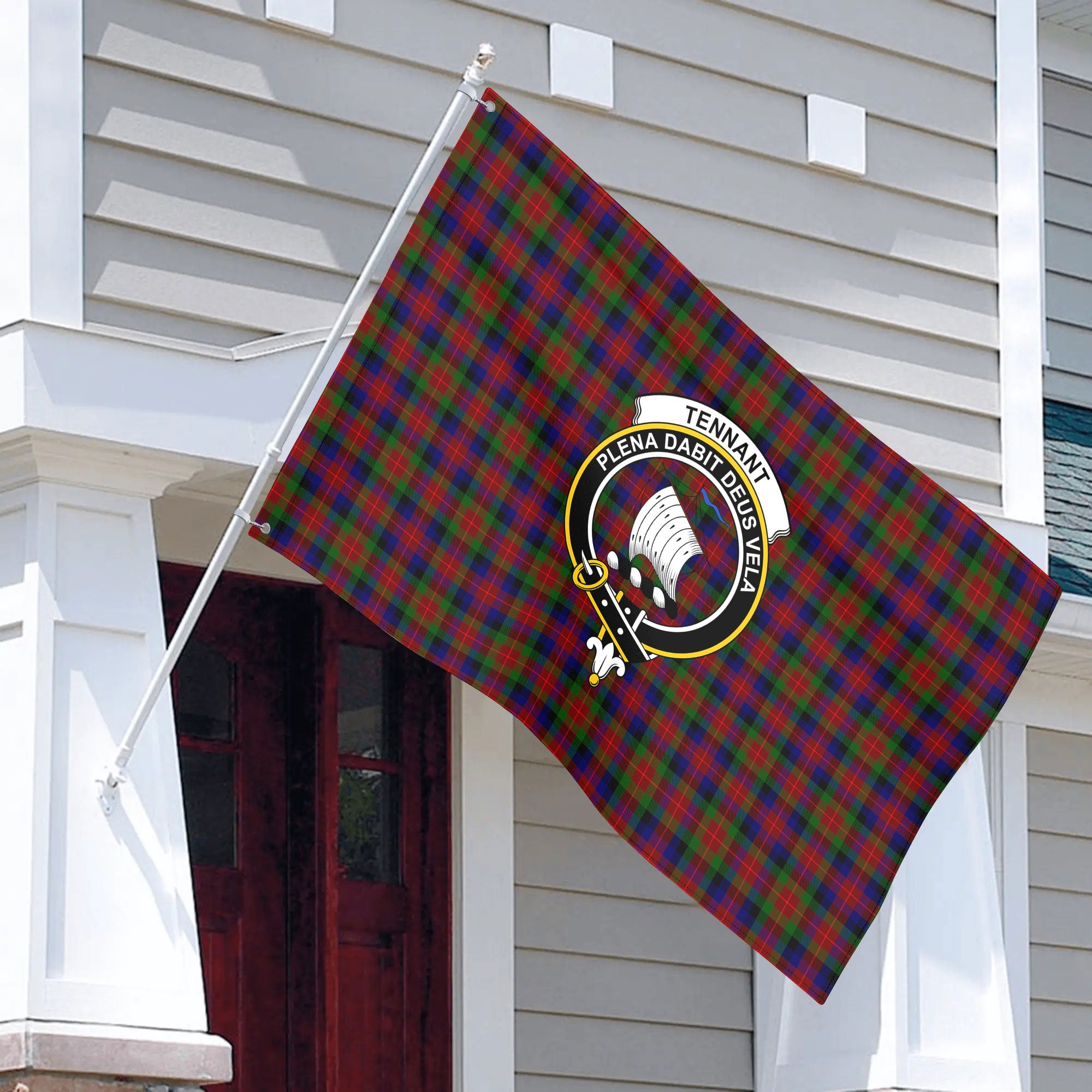 Tennant Tartan Crest House Flag