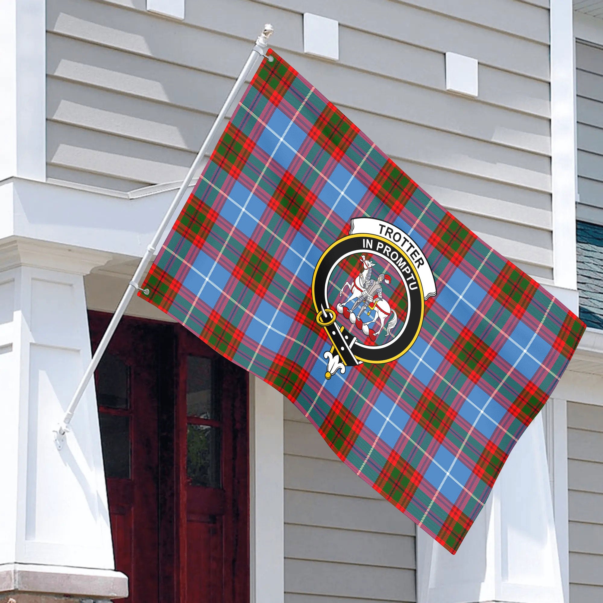 Trotter Tartan Crest House Flag
