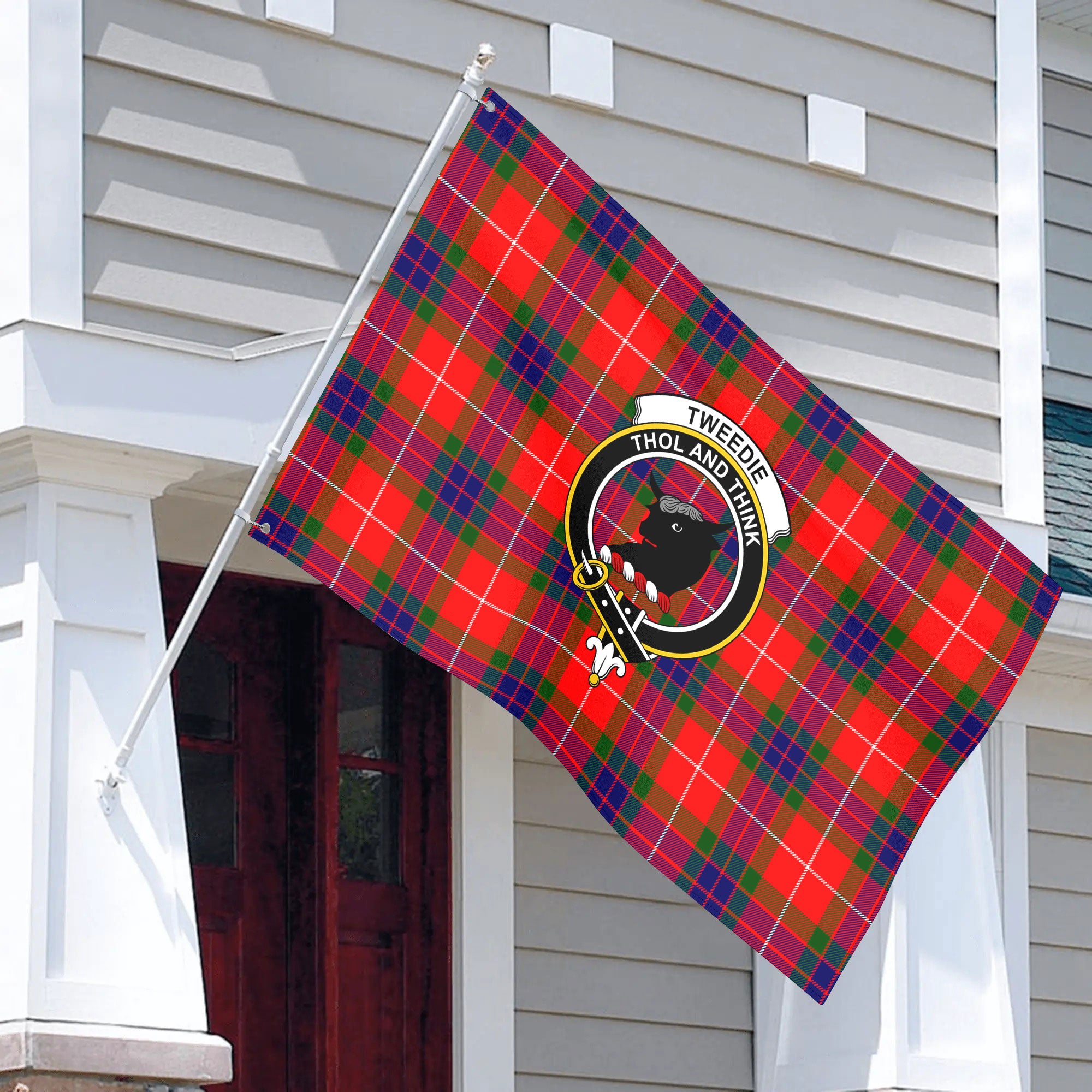 Tweedie Tartan Crest House Flag