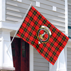 Wallace Hunting Red Tartan Crest House Flag