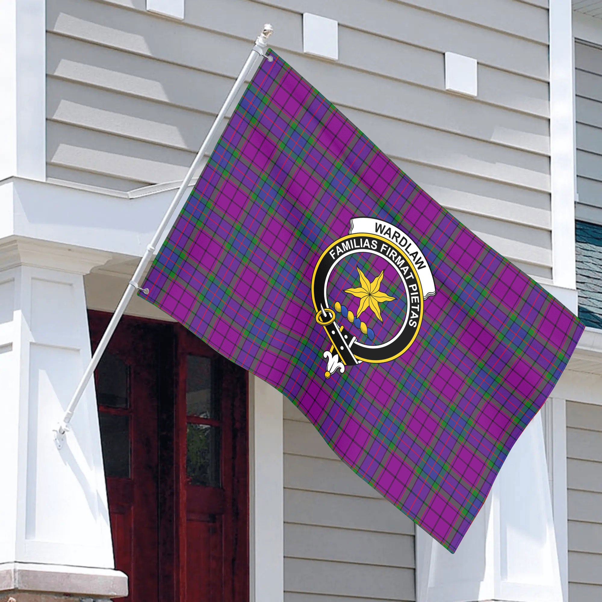 Wardlaw Modern Tartan Crest House Flag